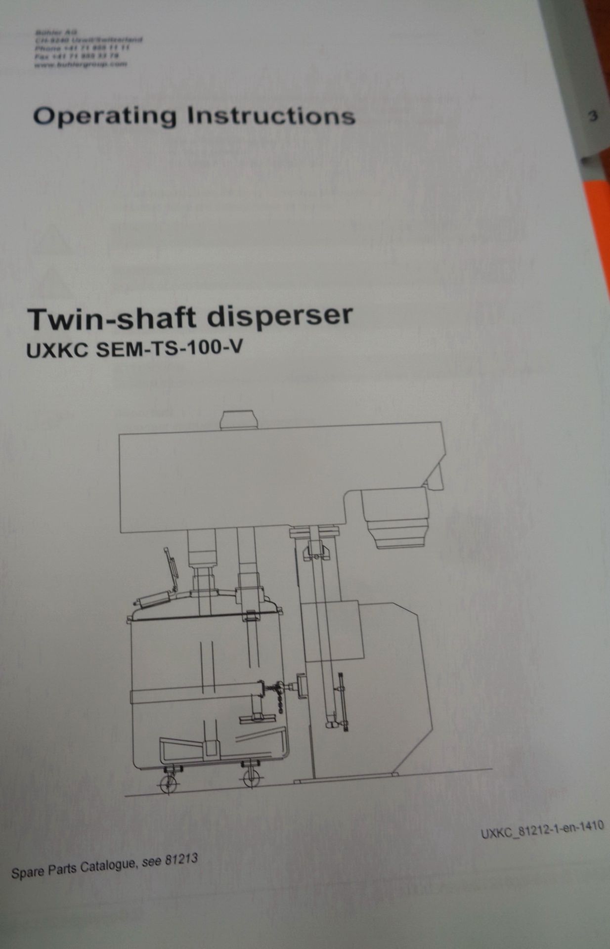 Buhler Dual Shaft 100 HP/30 HP Vacuum Hi-Low Disperser, Model SEM-TS-100/30-V, S/N 10525607 - Image 13 of 15