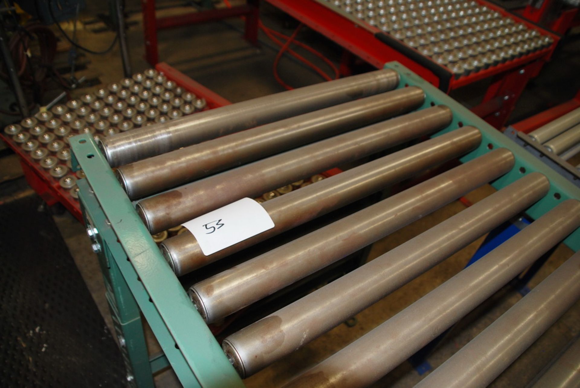 Lot of (3) sections roller conveyor - Image 2 of 5