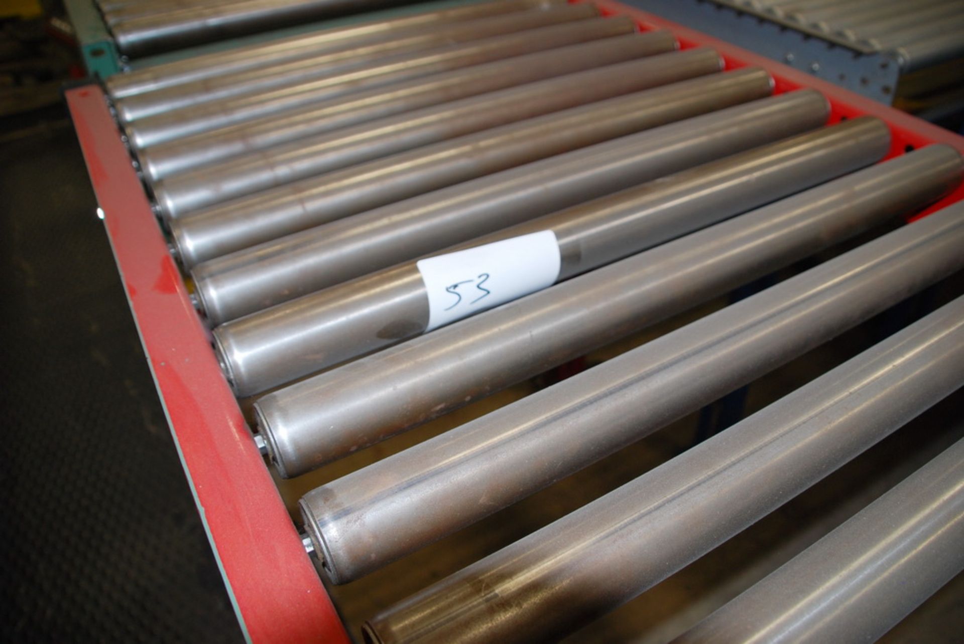 Lot of (3) sections roller conveyor - Image 4 of 5