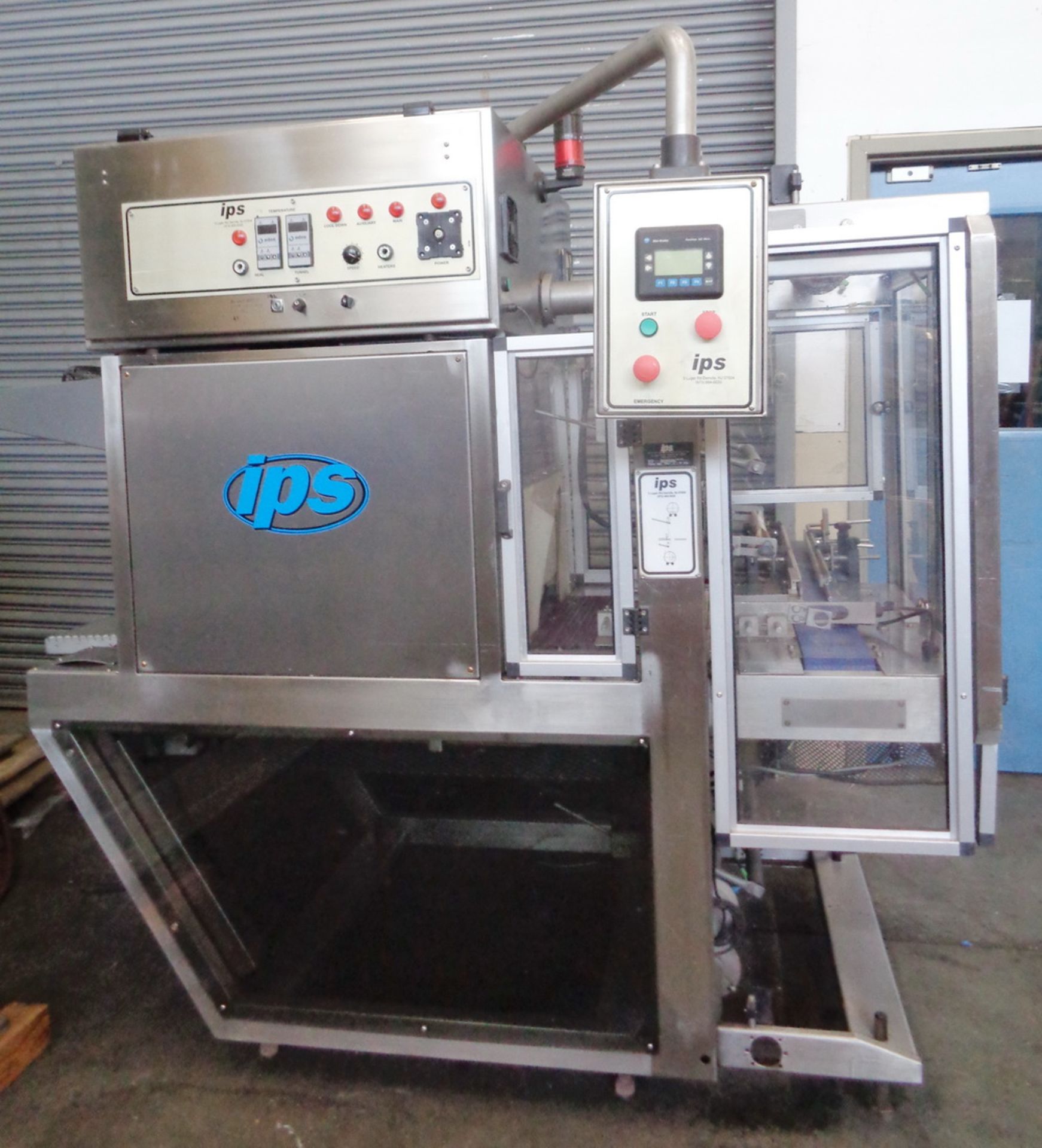 IPS Automatic Shrink Bundler and Heat Tunnel, Model Shrinkbundler 1M 15S, S/N 06P2056/K5305