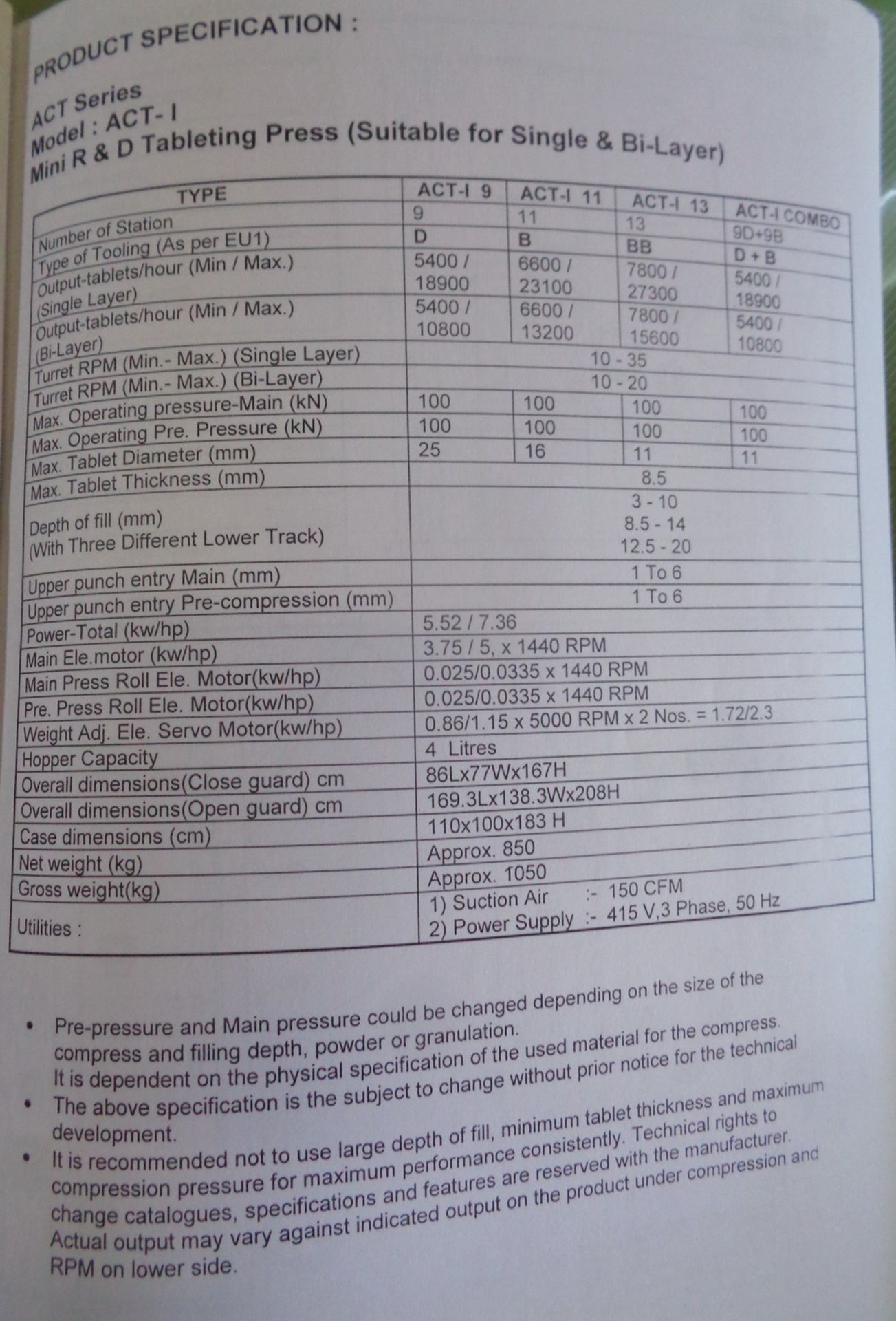 Accura/Fluid Pack Pilot Tablet Press, 9 Station "D" or 9 Station "B" Tooling Combo Station - Image 15 of 15