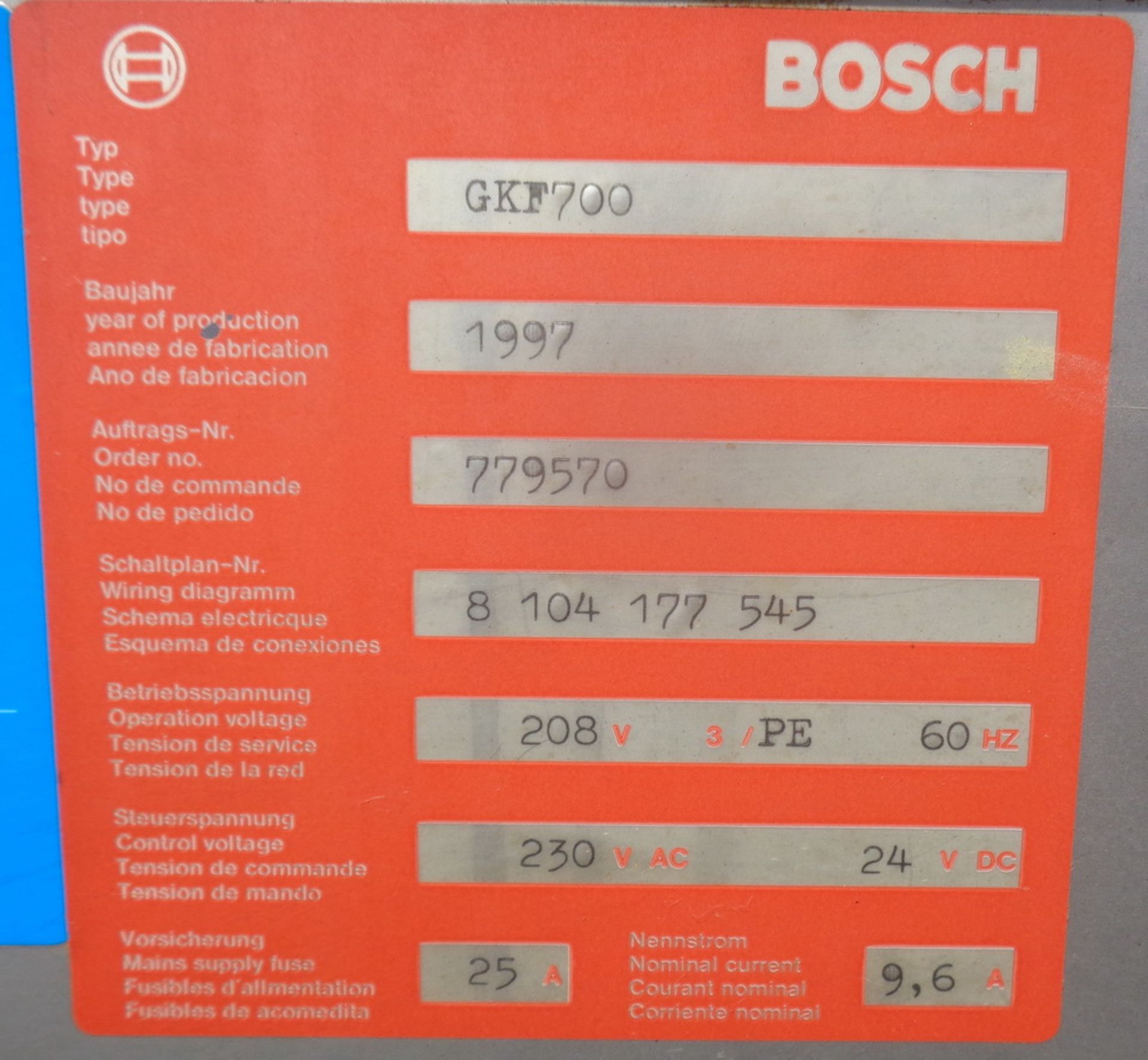 Bosch Automatic Capsule Filler, Model GFK700, S/N 779570, includes one set of “00” change parts - Image 11 of 12