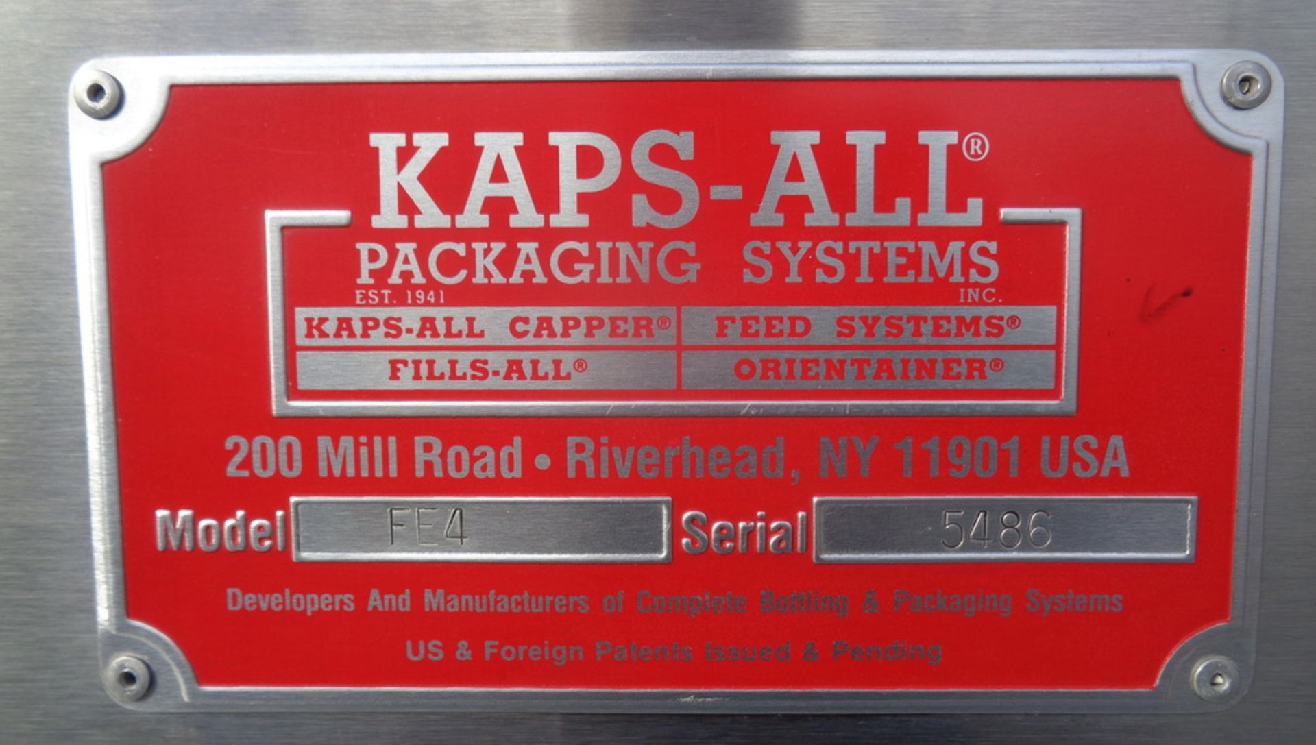 Kaps All SS Portable Cap Retorquer, Model FE4, S/N 5486 - Image 4 of 9