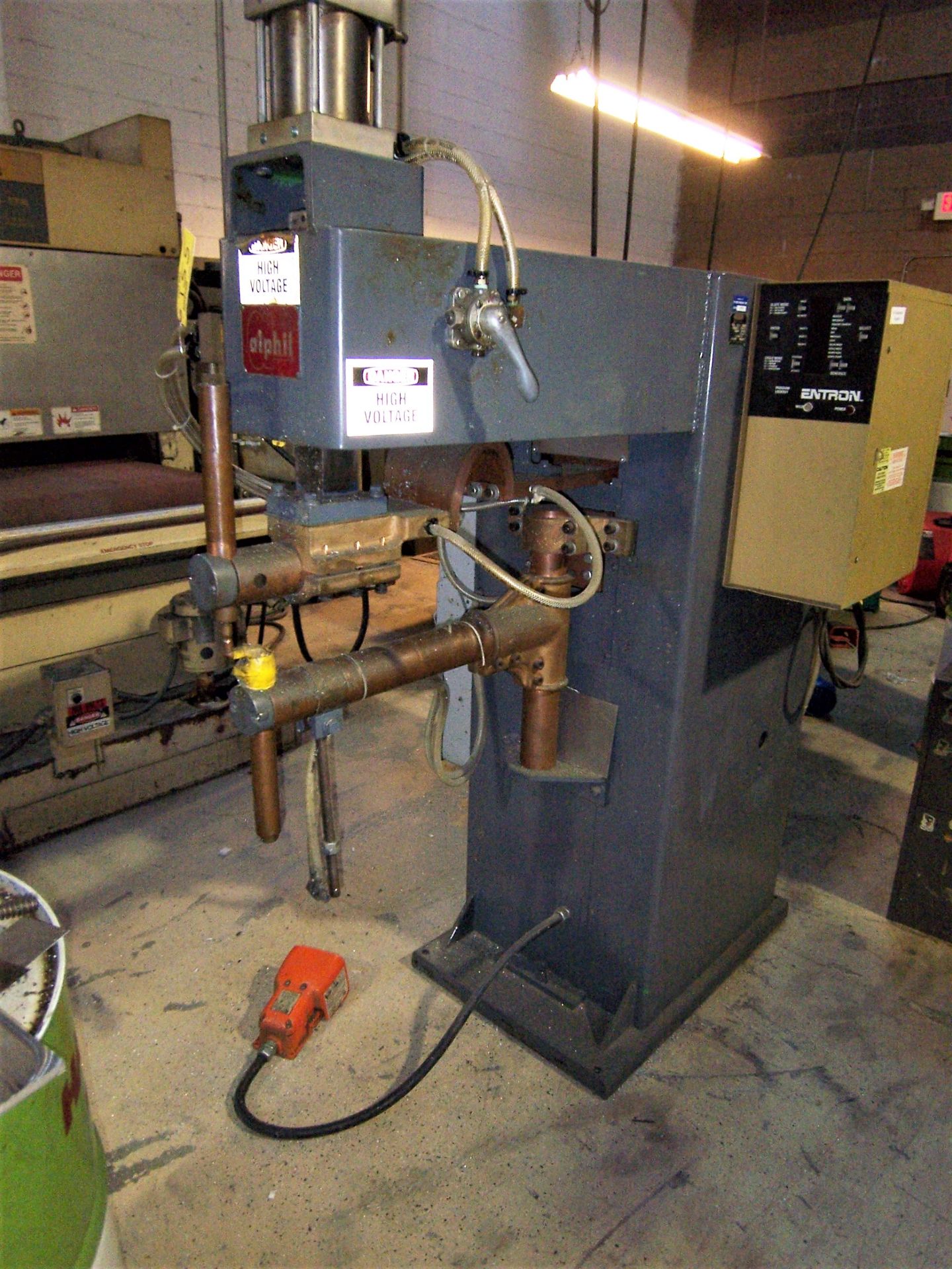 75KVA ALPHIL MDL. ARK PNEUMATIC PRESS TYPE SPOT WELDER, 28" THROAT, ENTRON SOLID STATE CONTROLS, S/ - Image 2 of 2