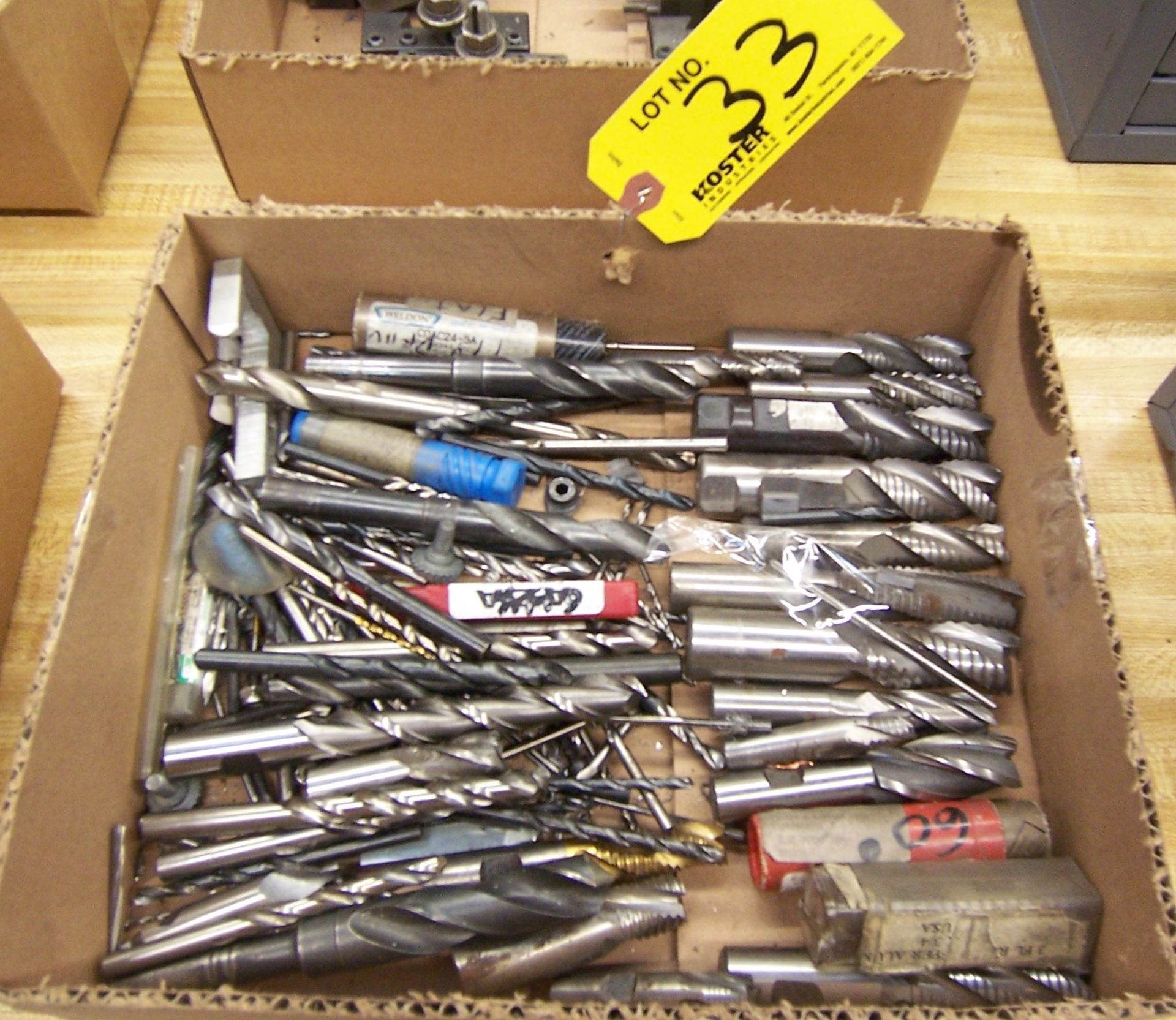 LOT OF ASSORTED END MILLS & DRILL BITS