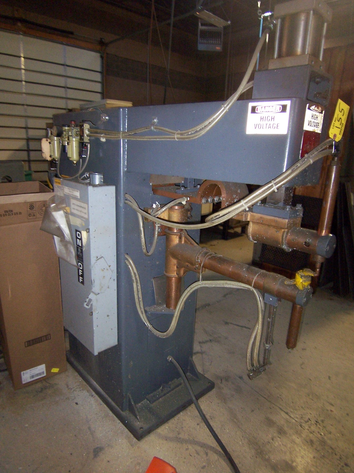 75KVA ALPHIL MDL. ARK PNEUMATIC PRESS TYPE SPOT WELDER, 28" THROAT, ENTRON SOLID STATE CONTROLS, S/