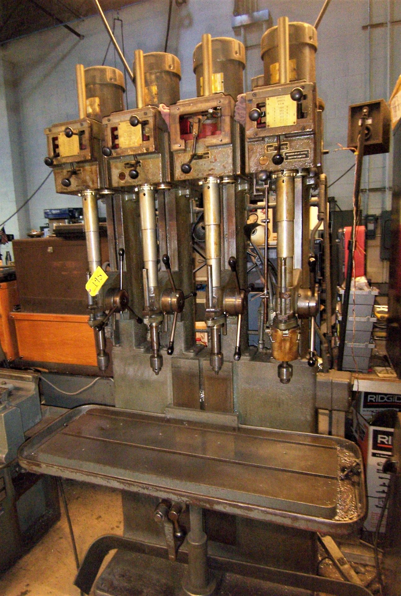 15" POLLARD 4-SPINDLE PRODUCTION DRILL, WITH 15" X 4" HAND CRANK TABLE, SPINDLE SPEEDS 226-2920 RPM - Image 2 of 2