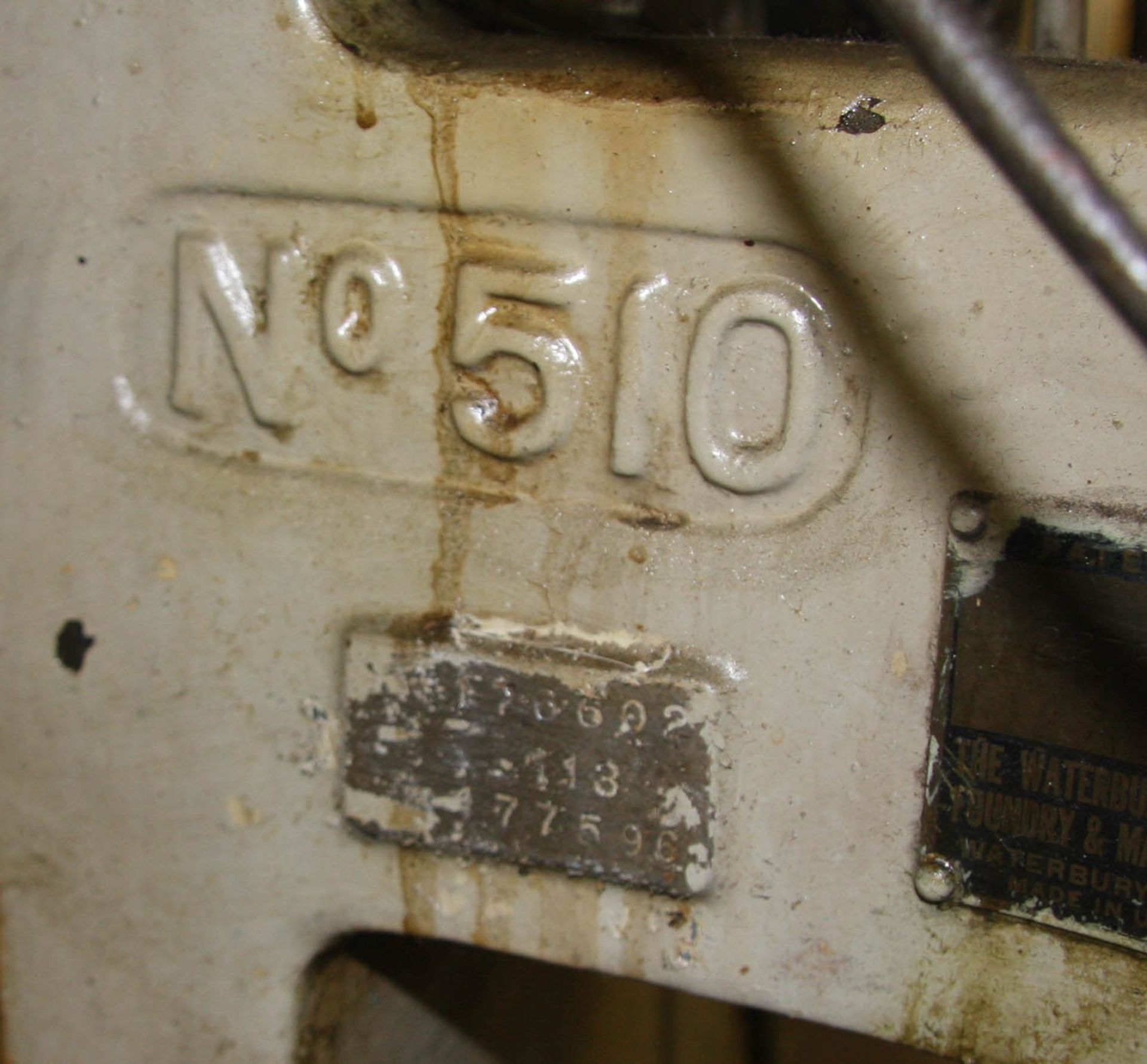 WATERBURY-FARREL MDL. 510 EYELET MACHINE, ROLLER CAM, HITCH FEED, MOTOR DRIVE, S/N: ST176602/113/ - Image 5 of 8