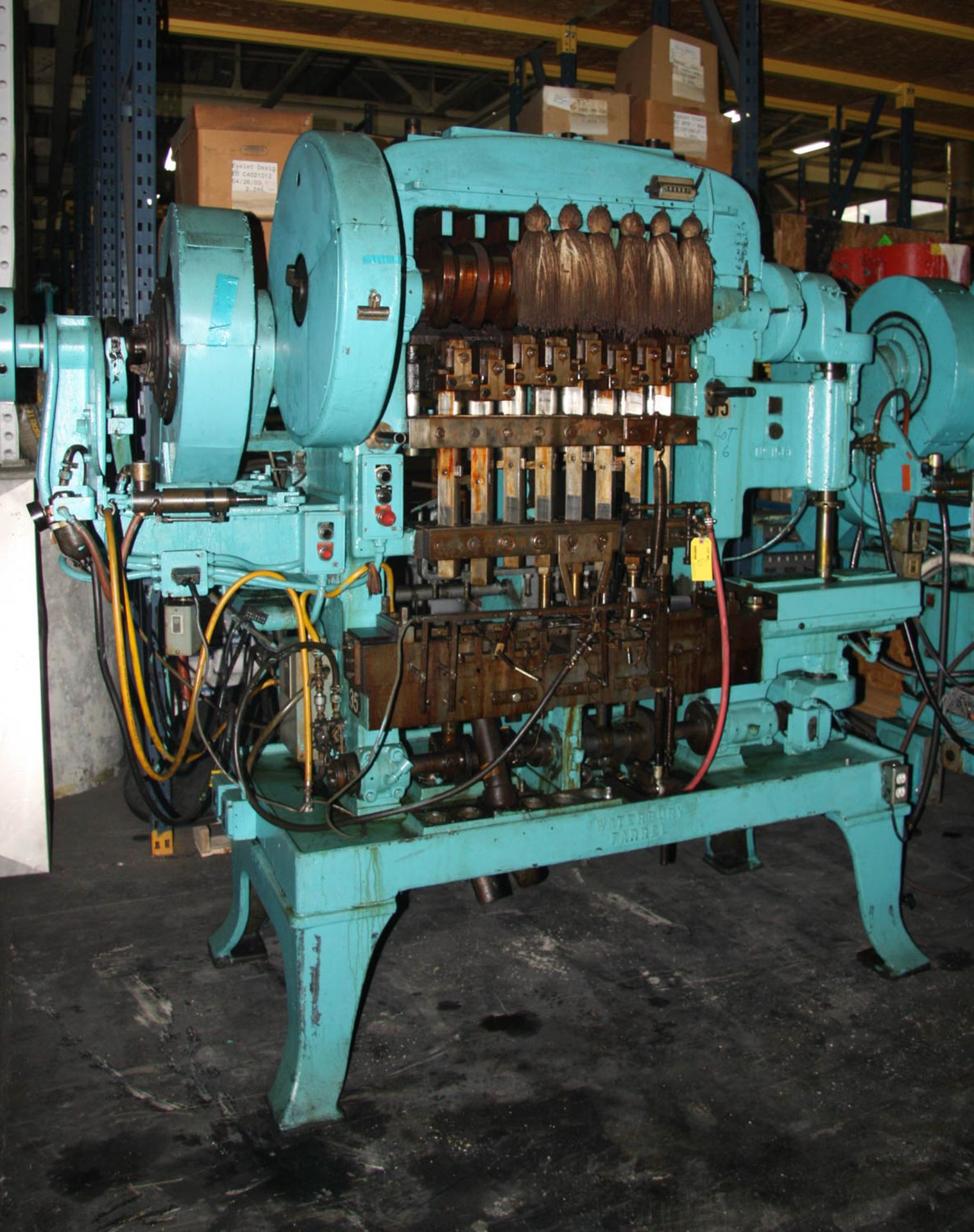 WATERBURY-FARREL MDL. 158 EYELET MACHINE, ROLLER CAM, MECHANICAL CLUTCH WITH AIR TRIP, 7-1/2HP MOTOR