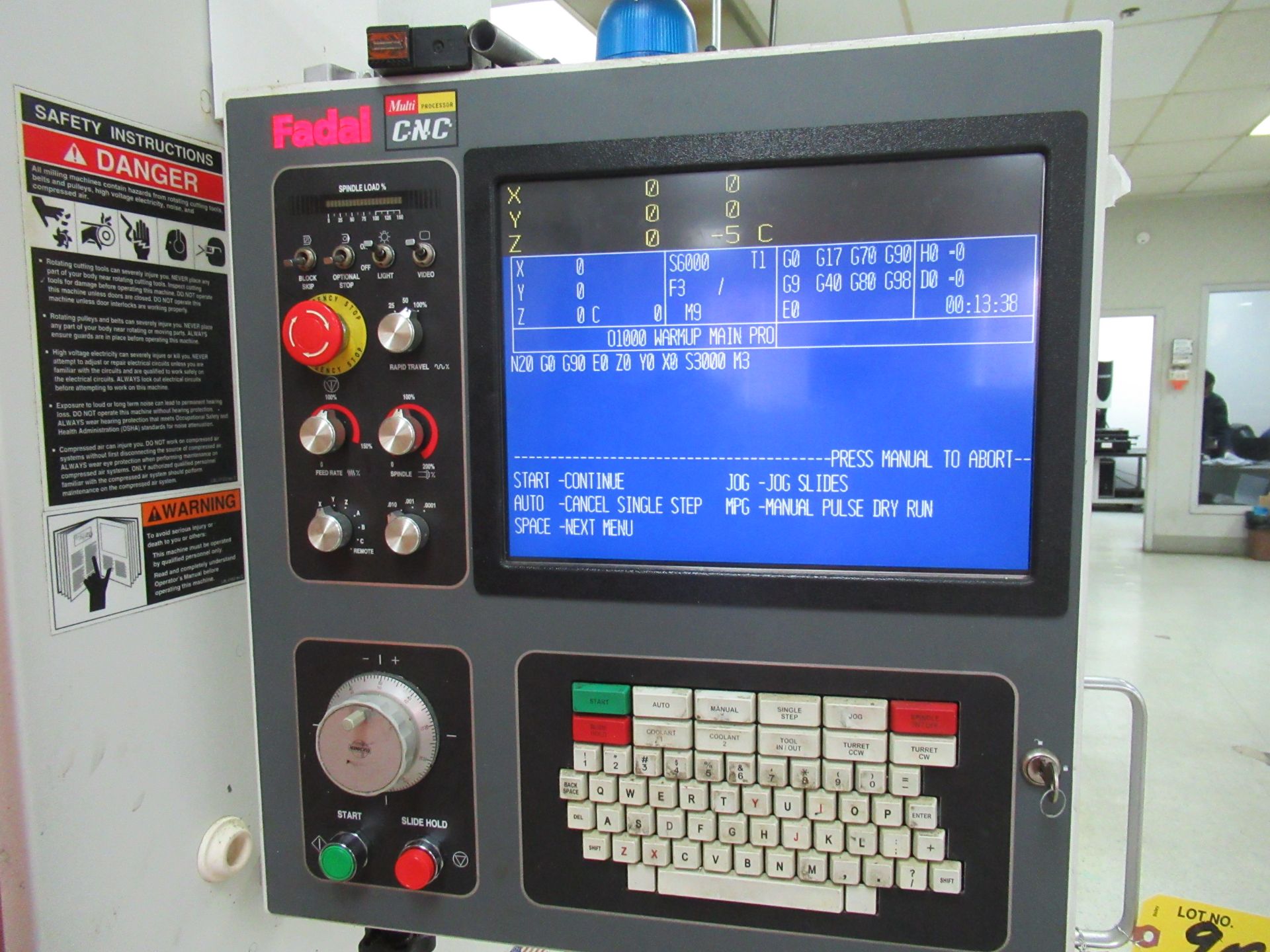 MAG-FADAL MDL. VMC-3016FXMP-HT CNC VERTICAL MACHINING CENTER, TRAVELS: X-30", Y-16", Z-20", 16" X - Image 4 of 6