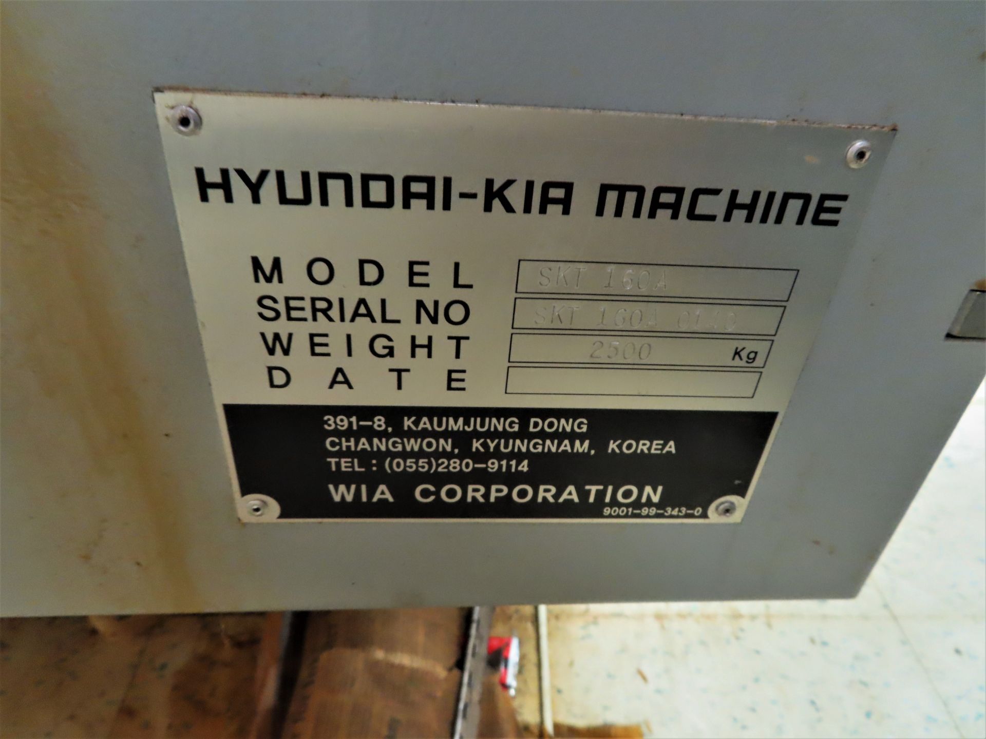 HYUNDAI-KIA MDL. SKT160A CNC CHUCKER, 6-1/2" 3-JAW CHUCK, 12-POSITION TURRET, 18" SWING, 1-49/64" - Bild 6 aus 6