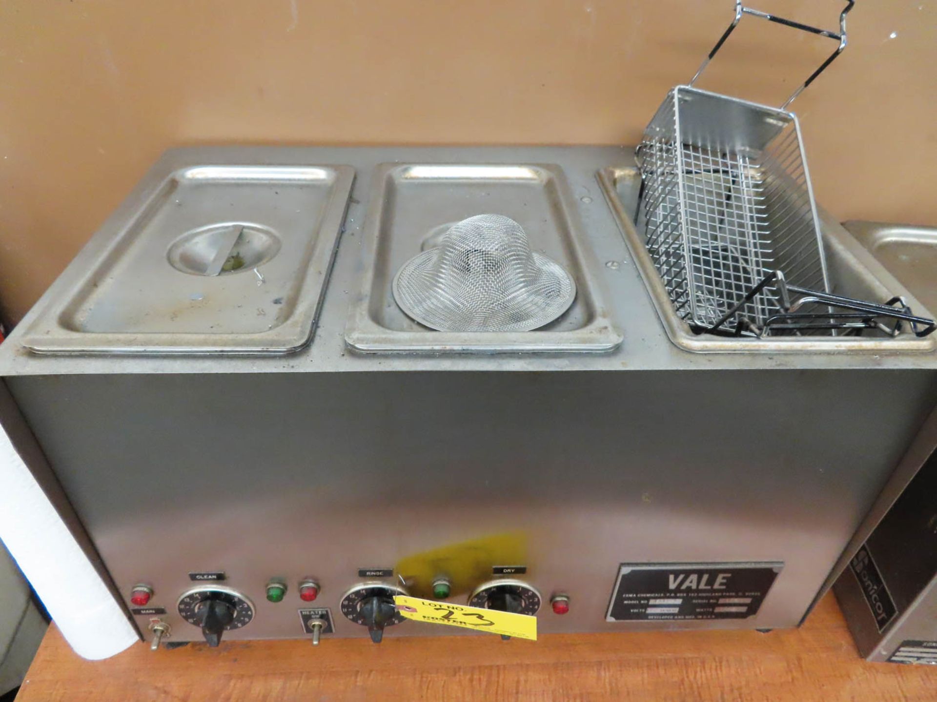 VALE MDL. E579-3 3-STATION ULTRASONIC CLEANER, 1800-WATTS, S/N: 184