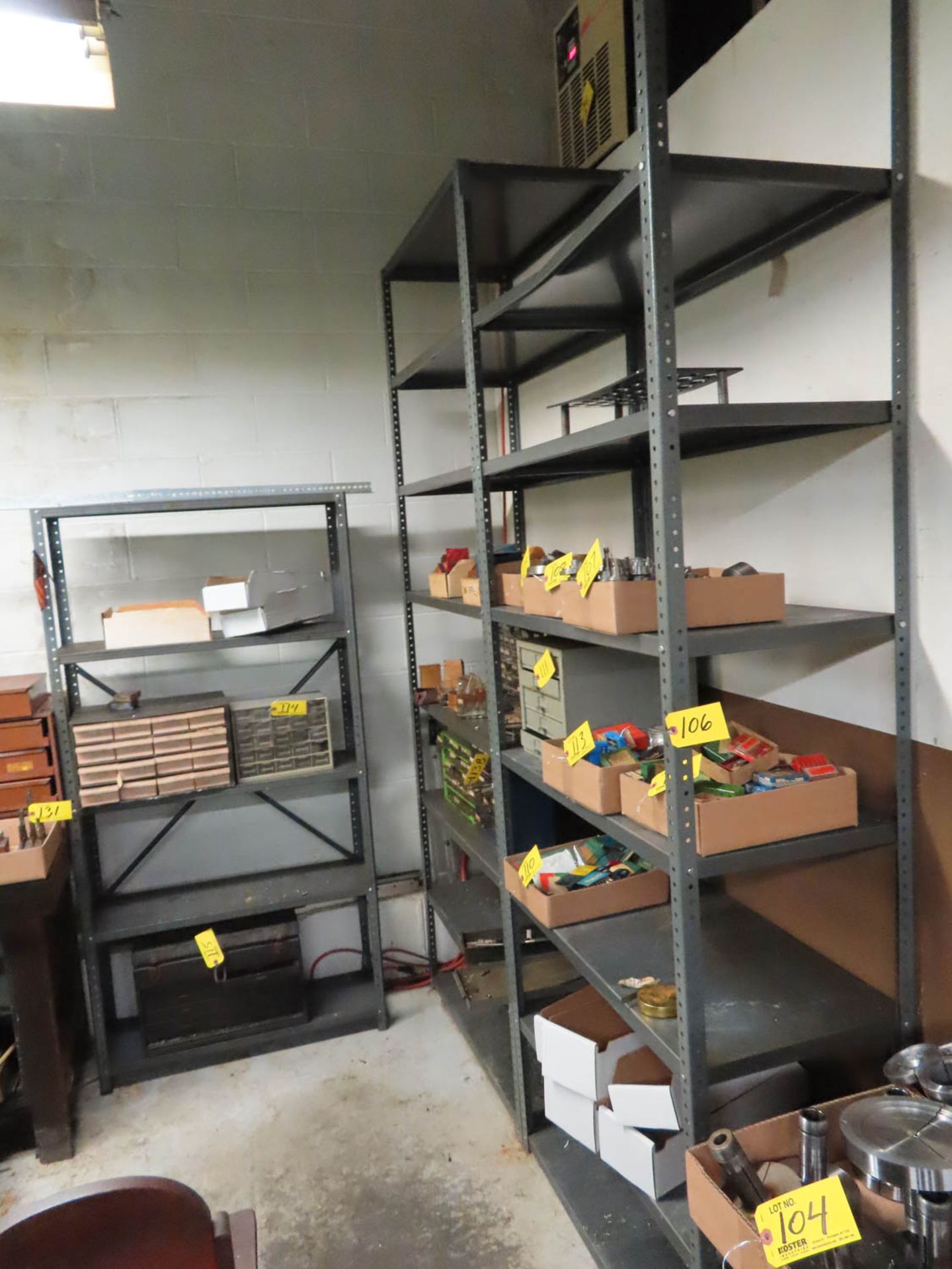 [3] SECTIONS OF METAL SHELVING (NO CONTENTS)