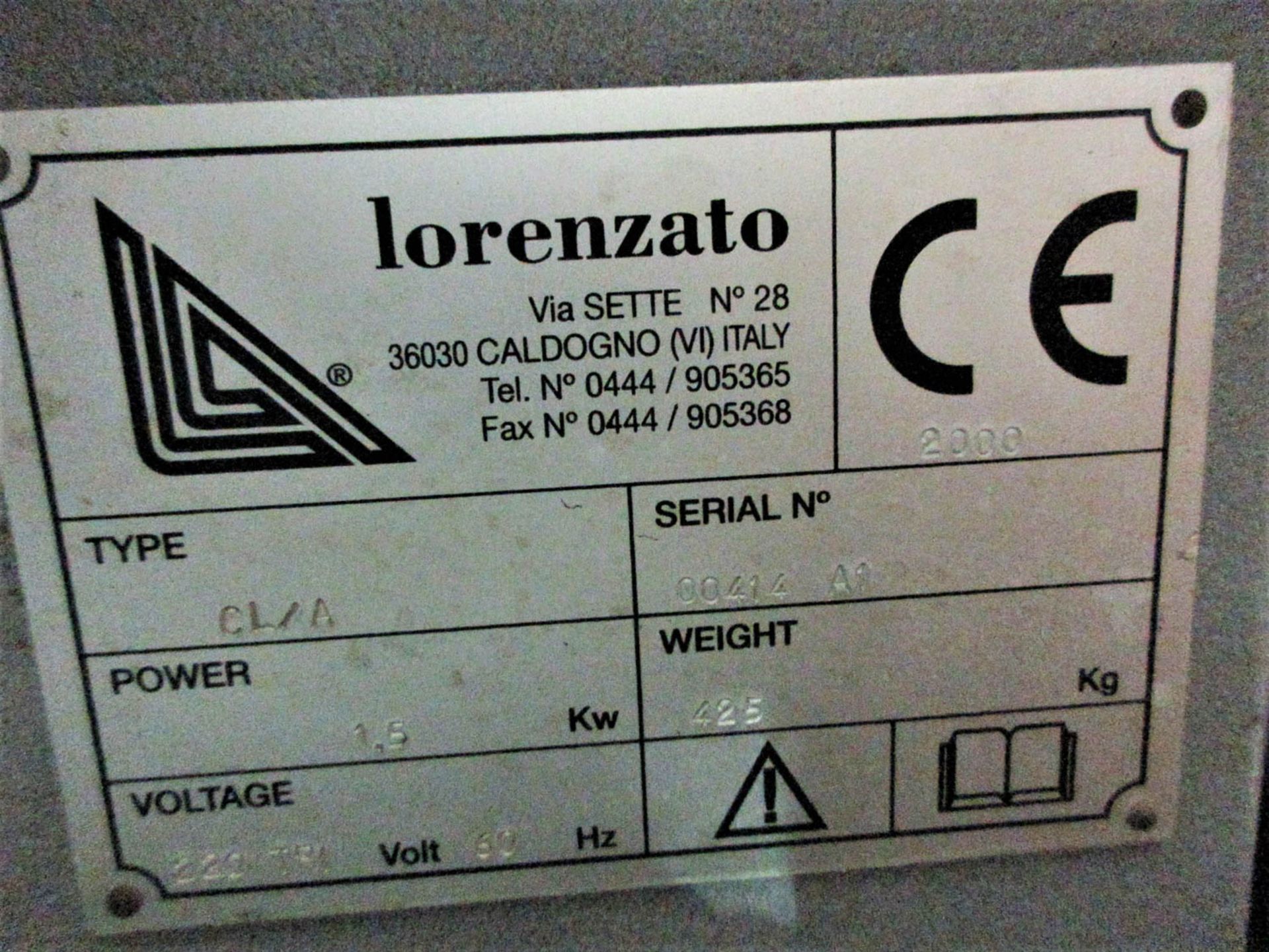 LORENZATO MIRCTOTRANSFER MDL. CL-A FINDING AND STAMPING MACHINE; 1.5KW; 425 KG; 220V; 60HZ, S/N: - Image 2 of 2