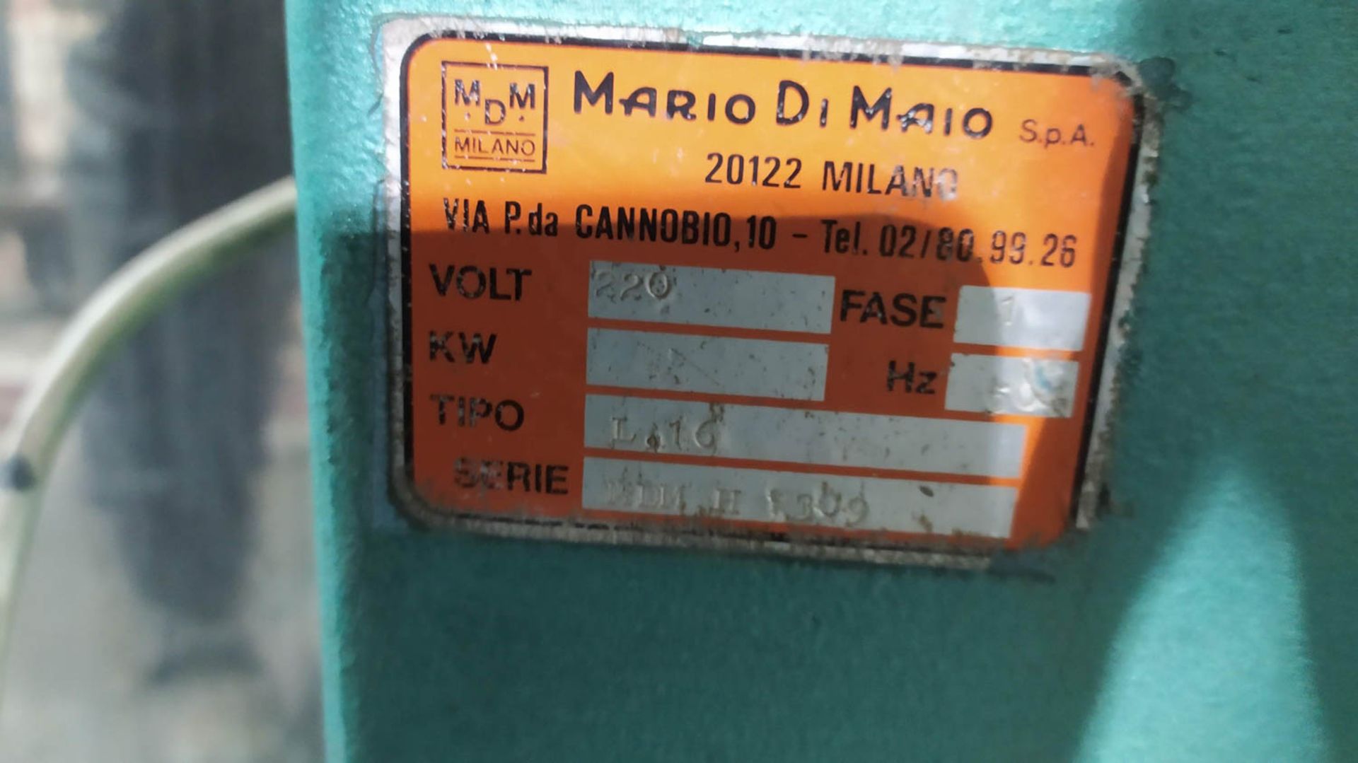 MARIO DI MAIO MDL. L.16 RECTANGULAR VIBRATION TUMBLER, 220V; 50HZ; 1 PH, S/N: MDMH309 [A#109][ - Image 2 of 2