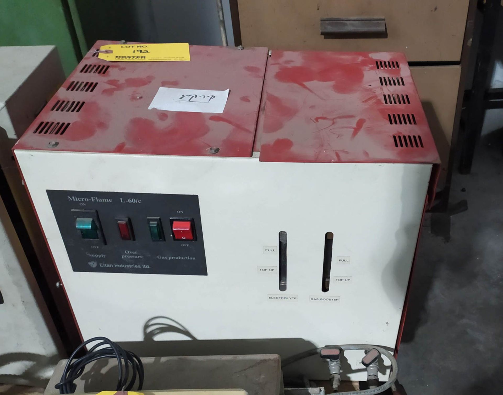 EITAN MDL. MICROFLAME L60/C MICROFLAME GAS GENERATOR 230V; 40cmX26cmX36cm, S/N: L-037 [A#308][