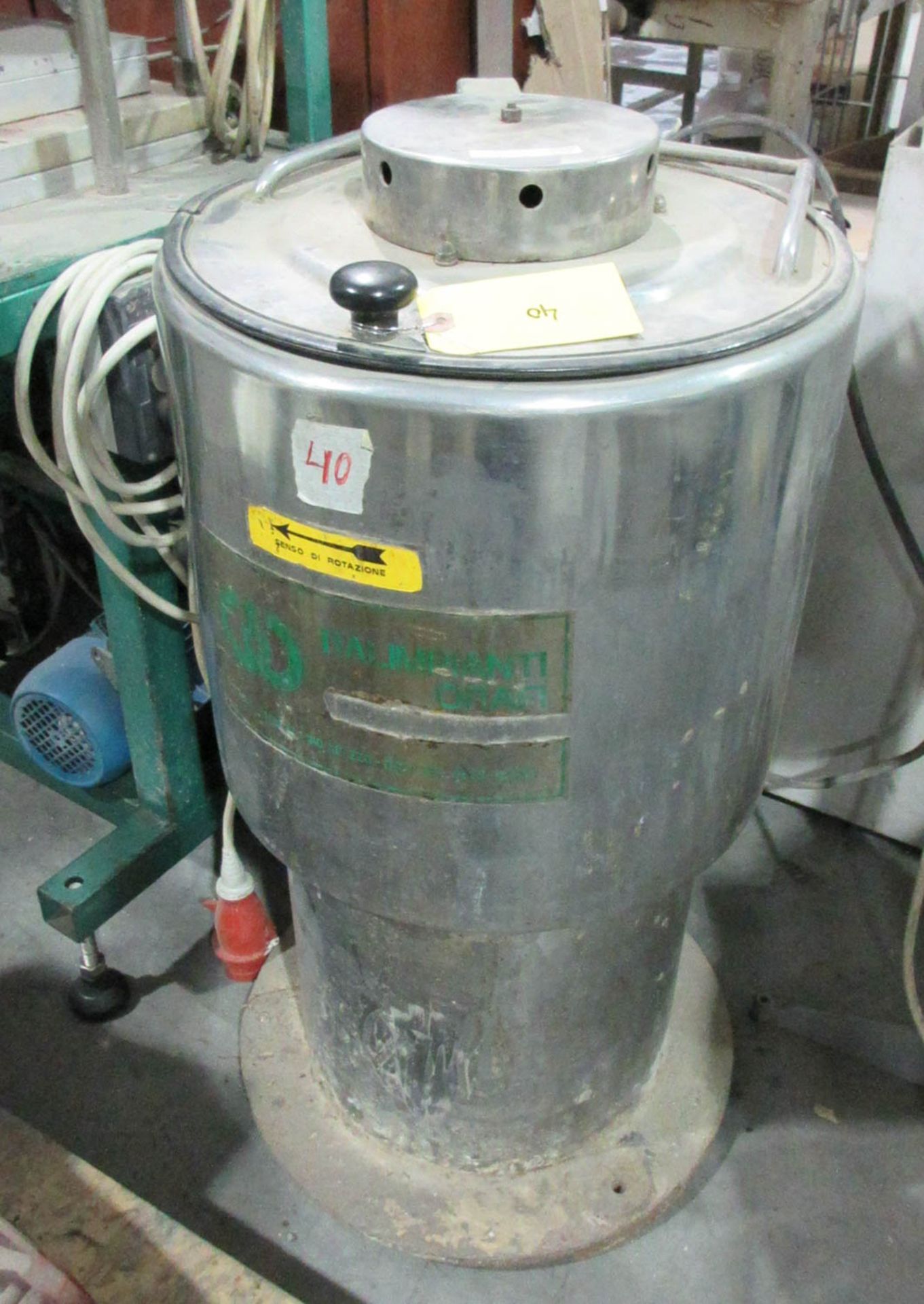 ITALIMPIANTI ORAFI AREZZO CENTRIFUGAL HYDRO-EXTRACTOR; 34 CM DIAMETER; USED TO RINSE AND DRY CHAINS,