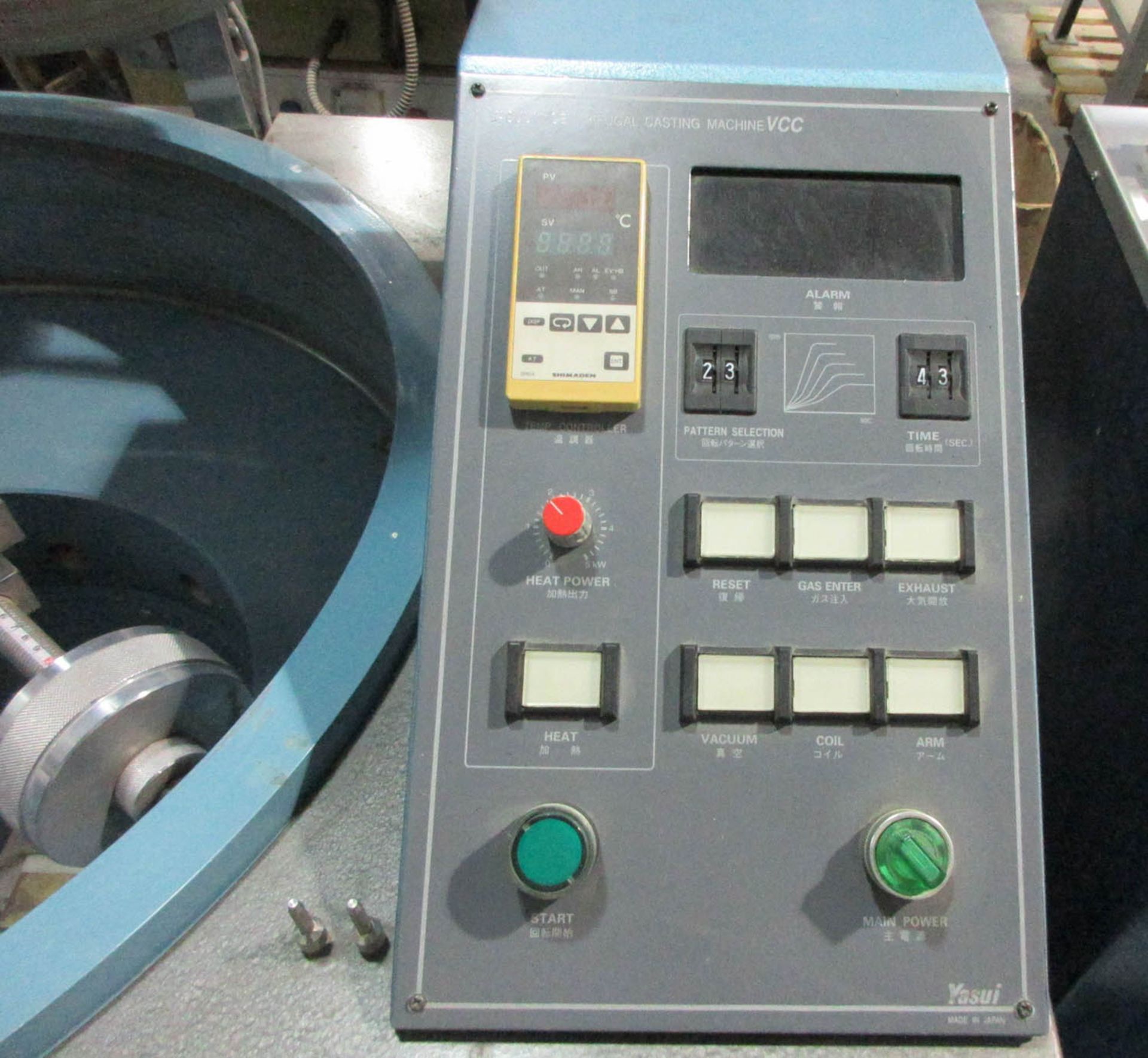 YASUI MDL. VCC-IIH VACUUM CENTRIFUGAL CASTING MACHINE; FOR PLATINUM, 30 CYCLES, 200V; 50/60HZ; 3PH; - Image 3 of 6