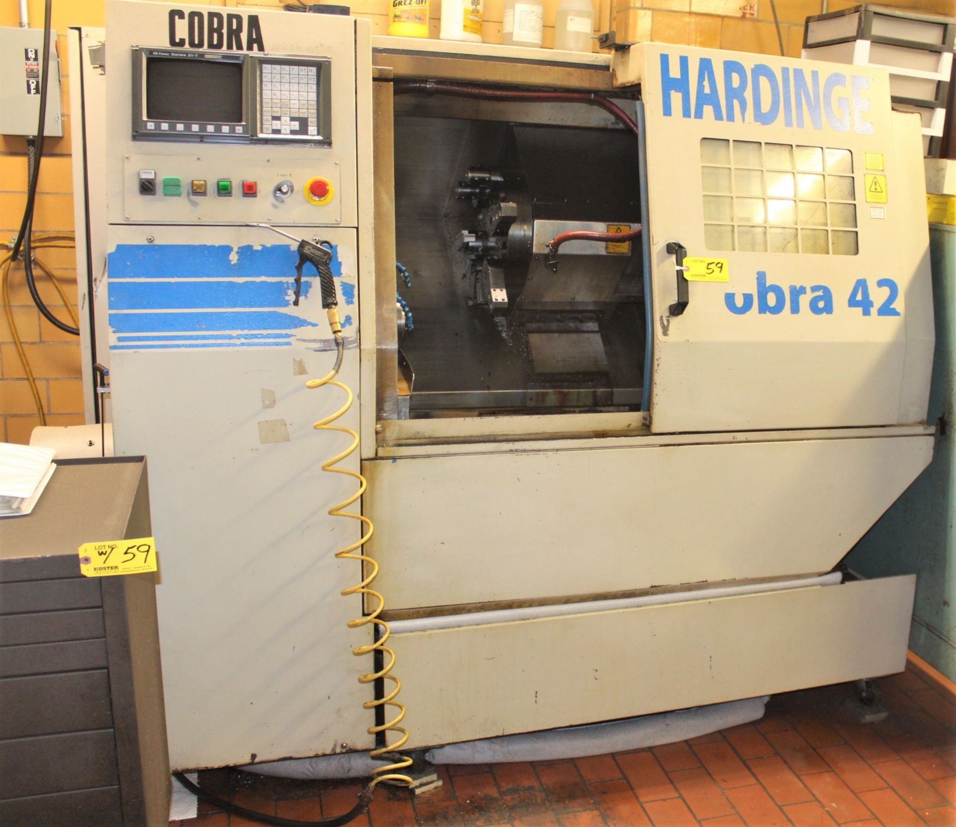 HARDINGE MDL. COBRA 42 CNC TURNING CENTER, S/N: C-205, GE FANUC SERIES 21-T CONTROL, SIZE 6" CHUCK X - Image 2 of 14