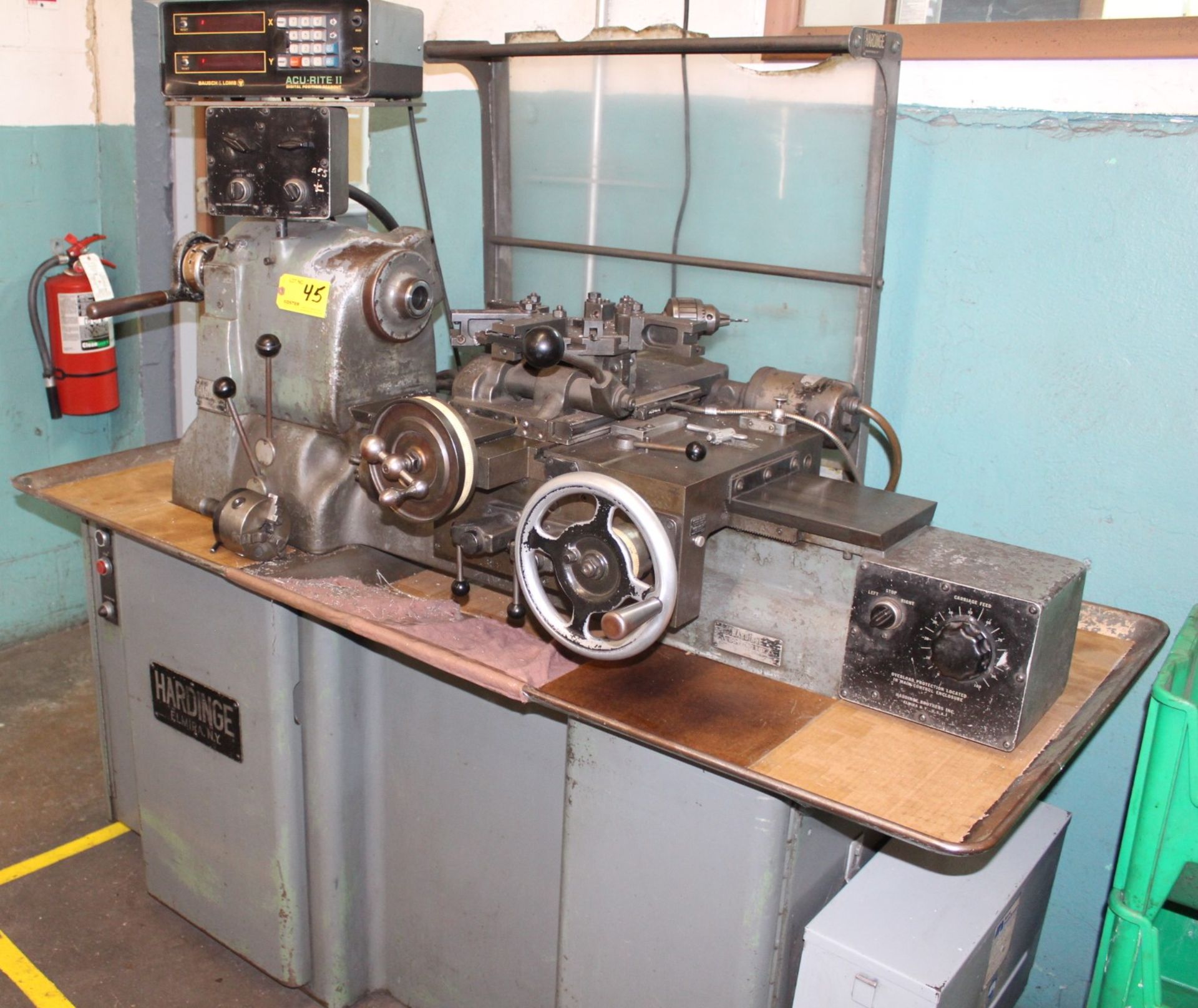 HARDINGE MDL. HC TOOLROOM LATHE, S/N: HC2930H, 8-POSITION TURRET, POWER CARRIAGE FEED, VARIABLE - Image 2 of 5