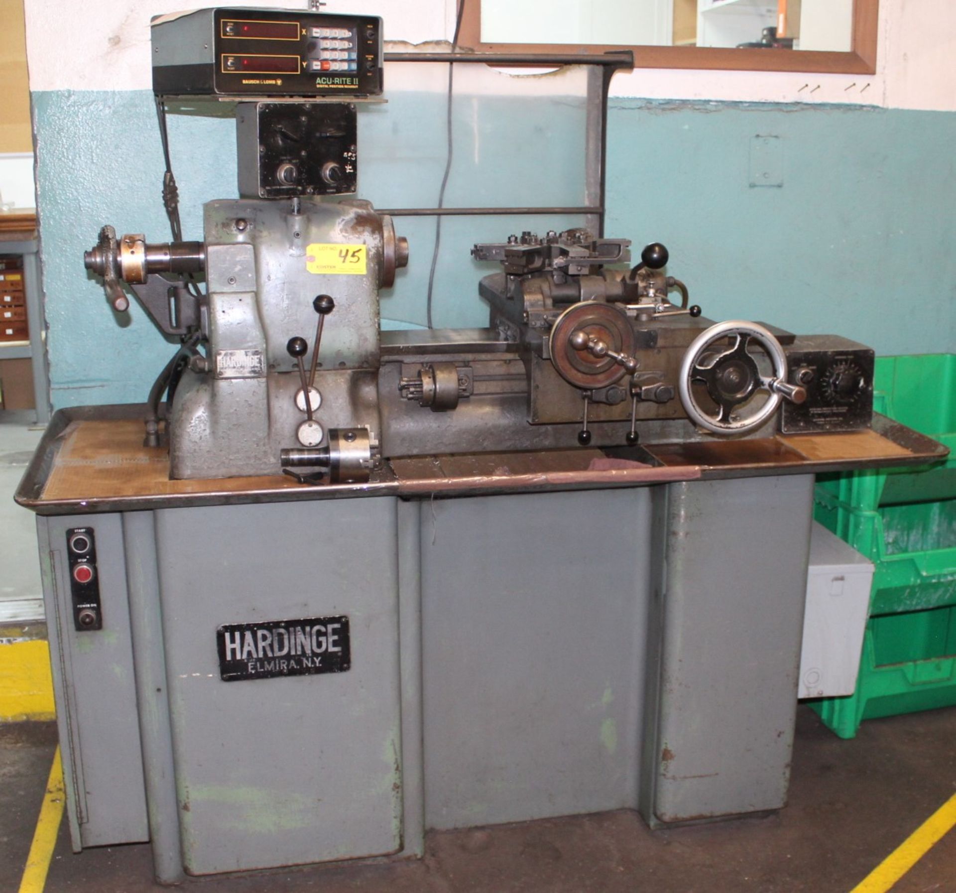 HARDINGE MDL. HC TOOLROOM LATHE, S/N: HC2930H, 8-POSITION TURRET, POWER CARRIAGE FEED, VARIABLE - Image 3 of 5
