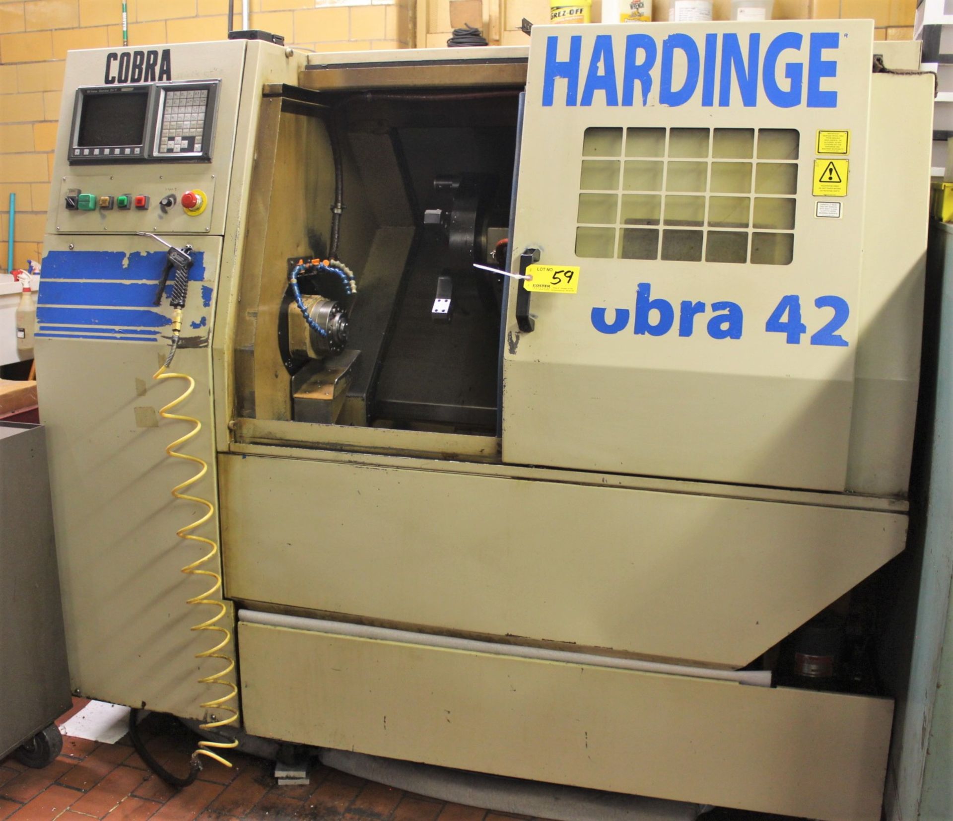 HARDINGE MDL. COBRA 42 CNC TURNING CENTER, S/N: C-205, GE FANUC SERIES 21-T CONTROL, SIZE 6" CHUCK X