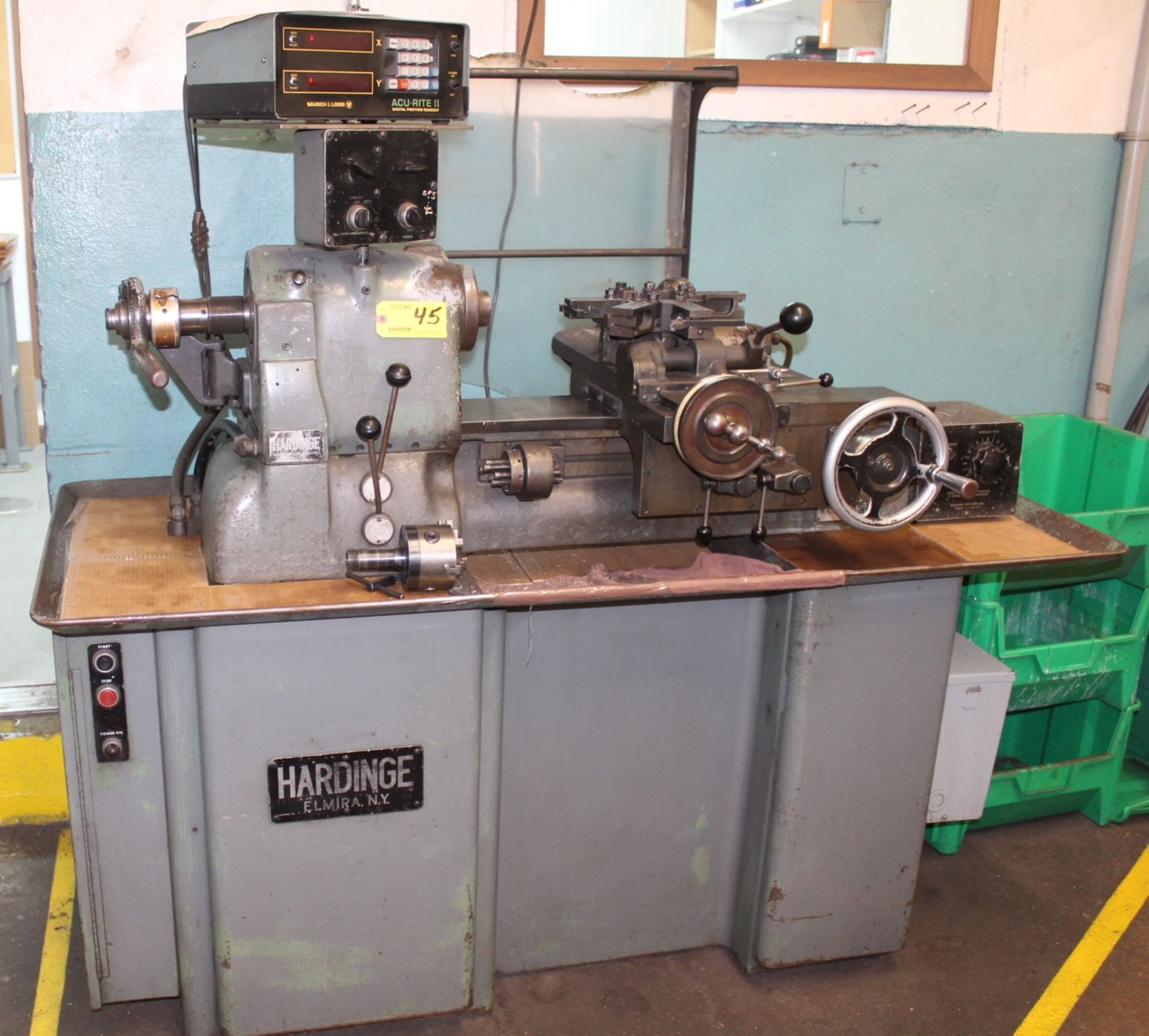 HARDINGE MDL. HC TOOLROOM LATHE, S/N: HC2930H, 8-POSITION TURRET, POWER CARRIAGE FEED, VARIABLE