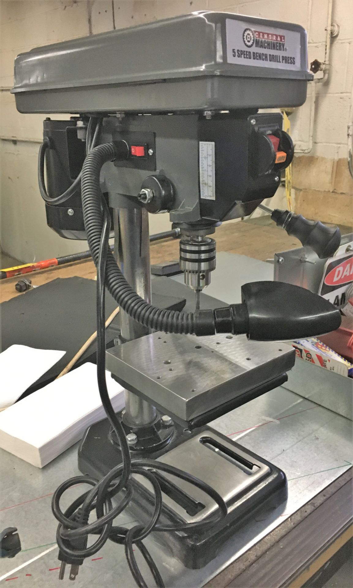 CENTRAL MACHINERY 5-SPEED 8" BENCH TOP DRILL PRESS, 760-3070 RPM, 2" SPINDLE STROKE, S/N: 366851747 - Image 2 of 2