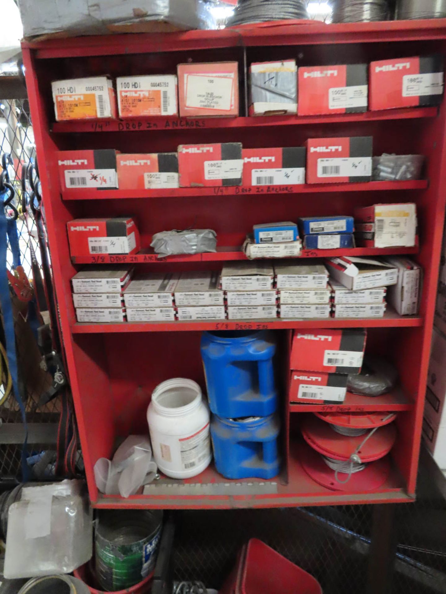 CONTENTS OF STOCK AREA: SCREWS, NUTS, BOLTS, SHELVES, CLAMPS, SEALANTS, ETC. (NO CAGE) - Image 5 of 5