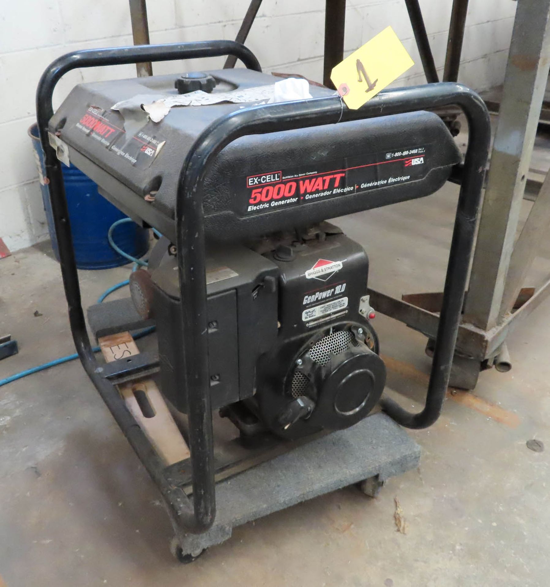 EX-CELL MDL. EXGB50102 5000-WATT GAS POWERED GENERATOR WITH BRIGGS & STRATTON 10.0 ENGINE