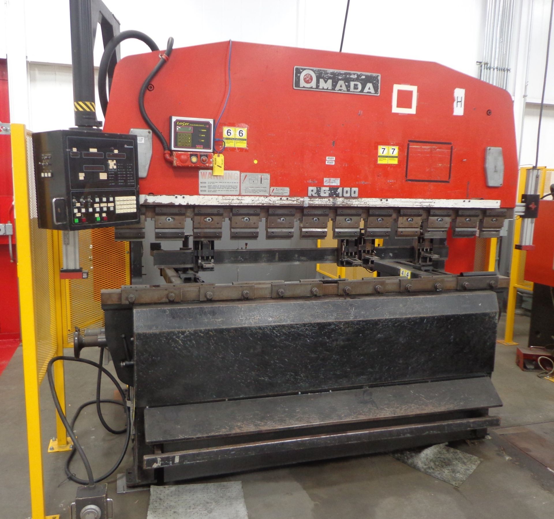 AMADA MODEL RG100S 8' PRESS BRAKE, AMADA CONTROL, 100-TON CAPACITY, LASER PRESS BRAKE GUARD, S/N: - Image 2 of 9