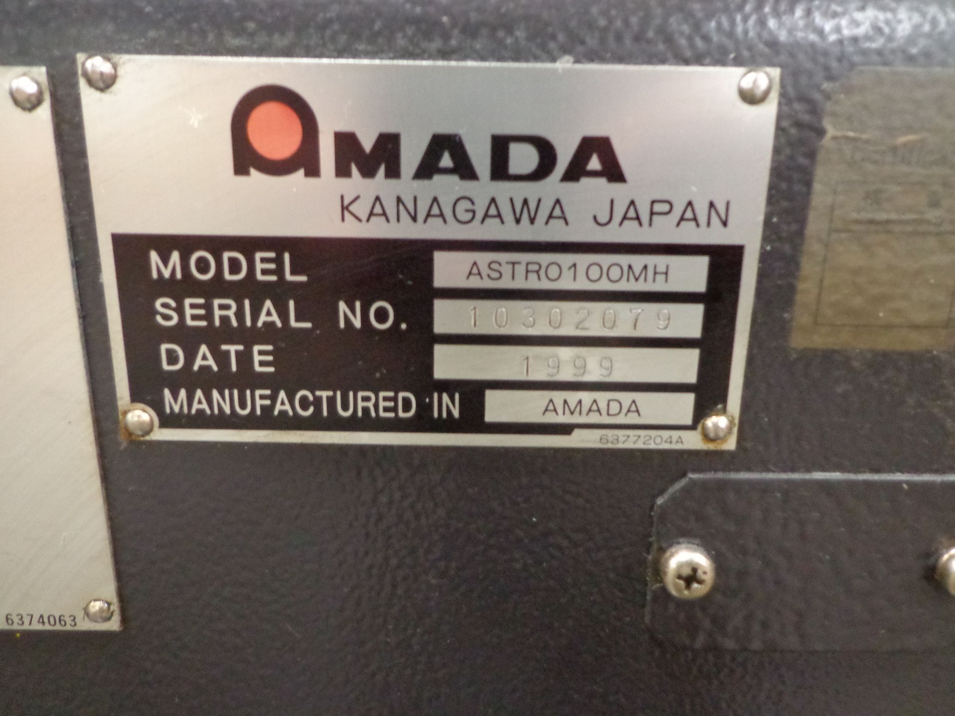 AMADA MODEL ASTRO100MH 118.1" PRESS BRAKE, S/N: 10302079 (1999). THERE IS A SECOND TAG WITH THE - Image 16 of 16