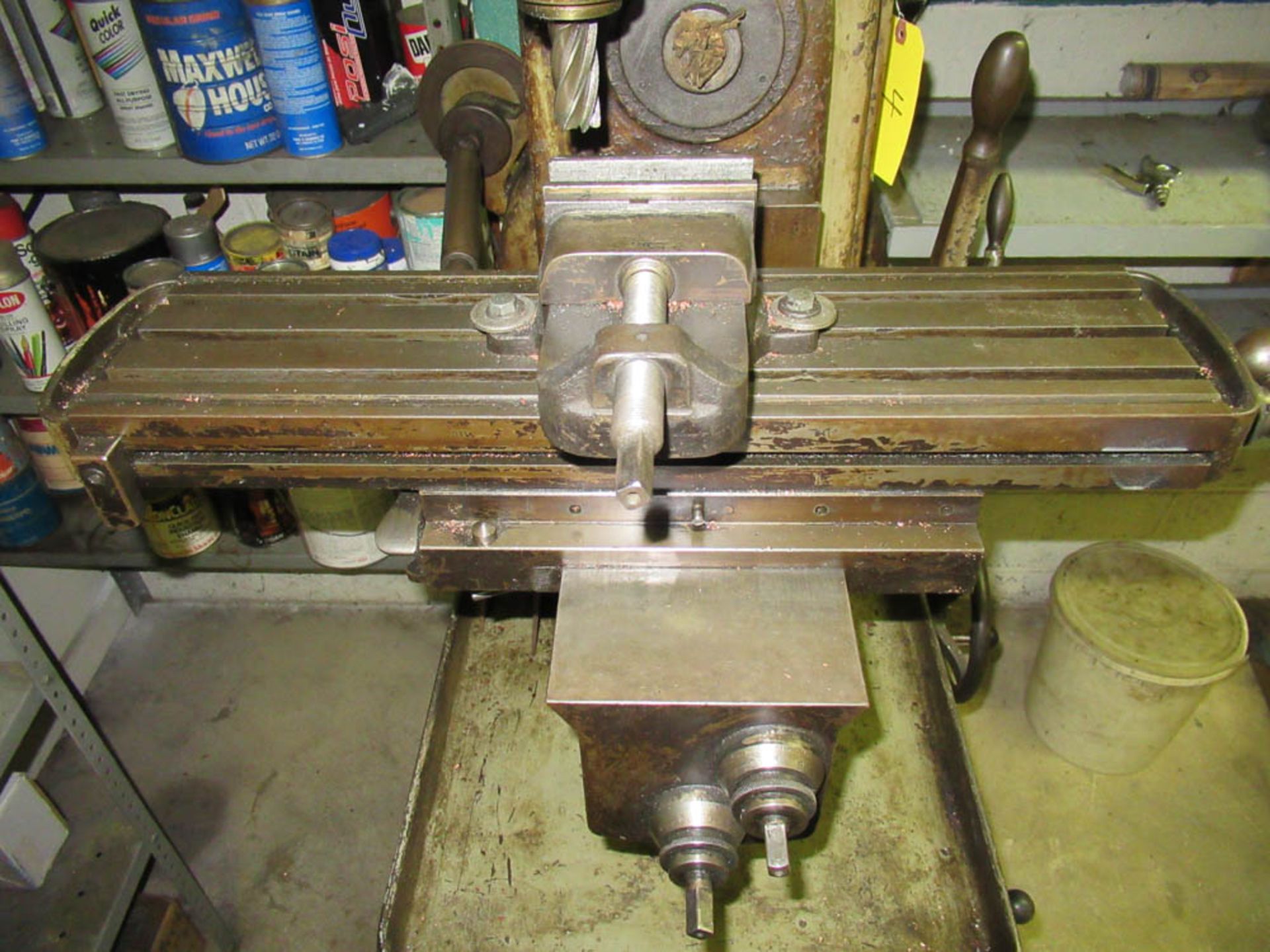 DIAMOND TOOL HORIZONTAL MILLING MACHINE WITH VERTICAL HEAD ATTACHMENT, DIVIDING HEAD, CABINET - Image 7 of 7