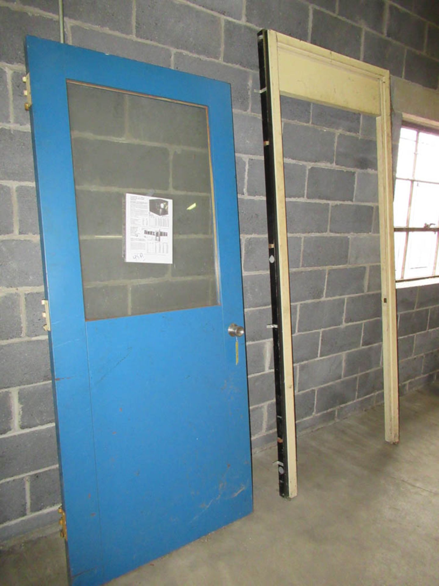 3-SIDED MODULAR OFFICE WITH DOOR (DISMANTLED), IMPLANT WINDOW, DOOR 8' X 8, (6) 4' SECTIONS