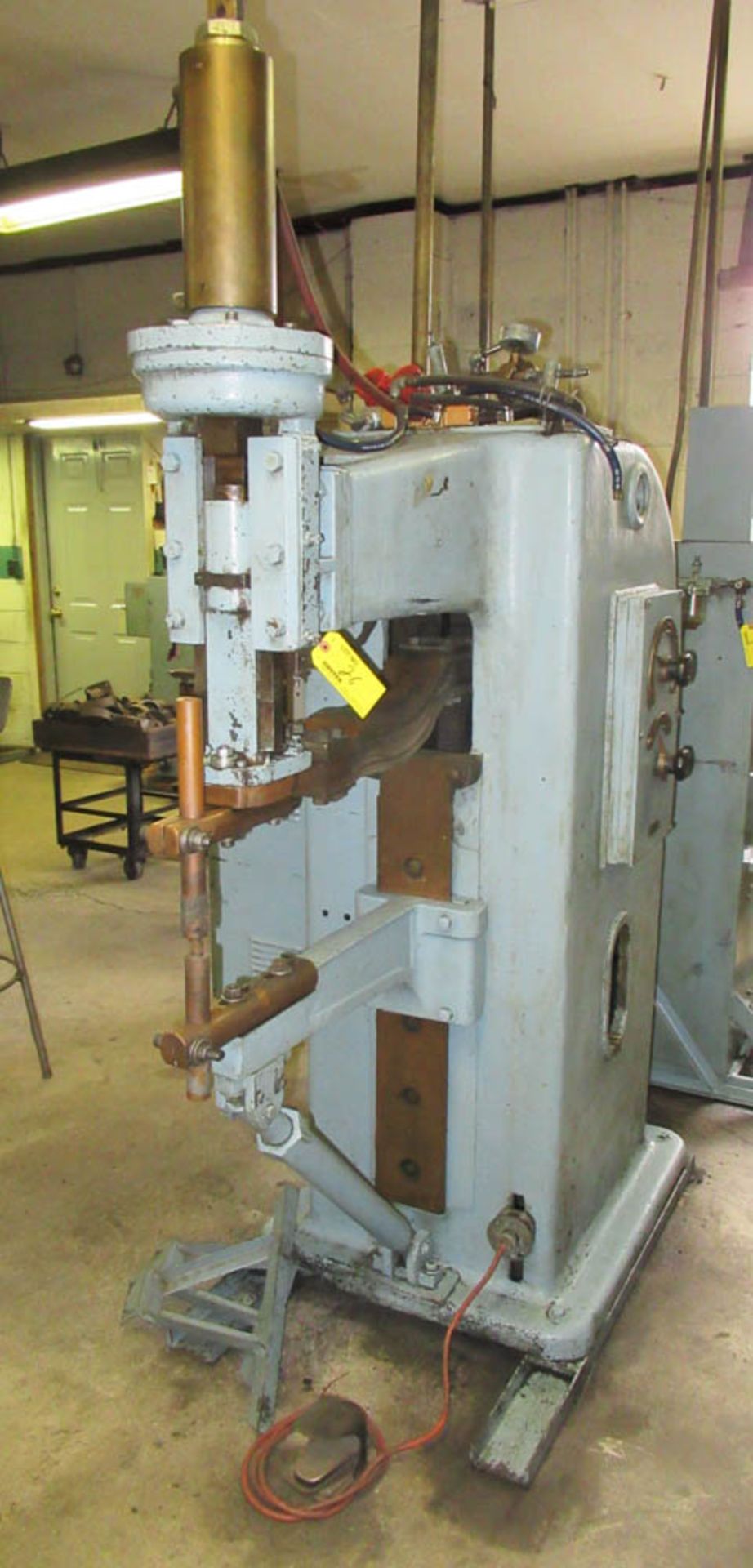 58KVA THOMSON MDL. 143A24 PNEUMATIC SPOT WELDER, SQUEEZE, WELD, HOLD TIMERS, 24" THROAT, S/N: 6081