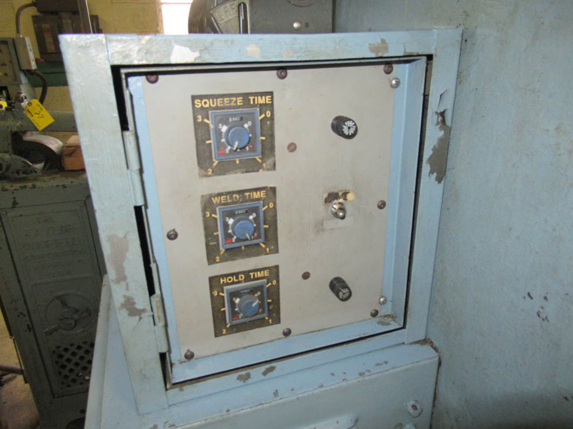 58KVA THOMSON MDL. 143A24 PNEUMATIC SPOT WELDER, SQUEEZE, WELD, HOLD TIMERS, 24" THROAT, S/N: 6081 - Image 2 of 3