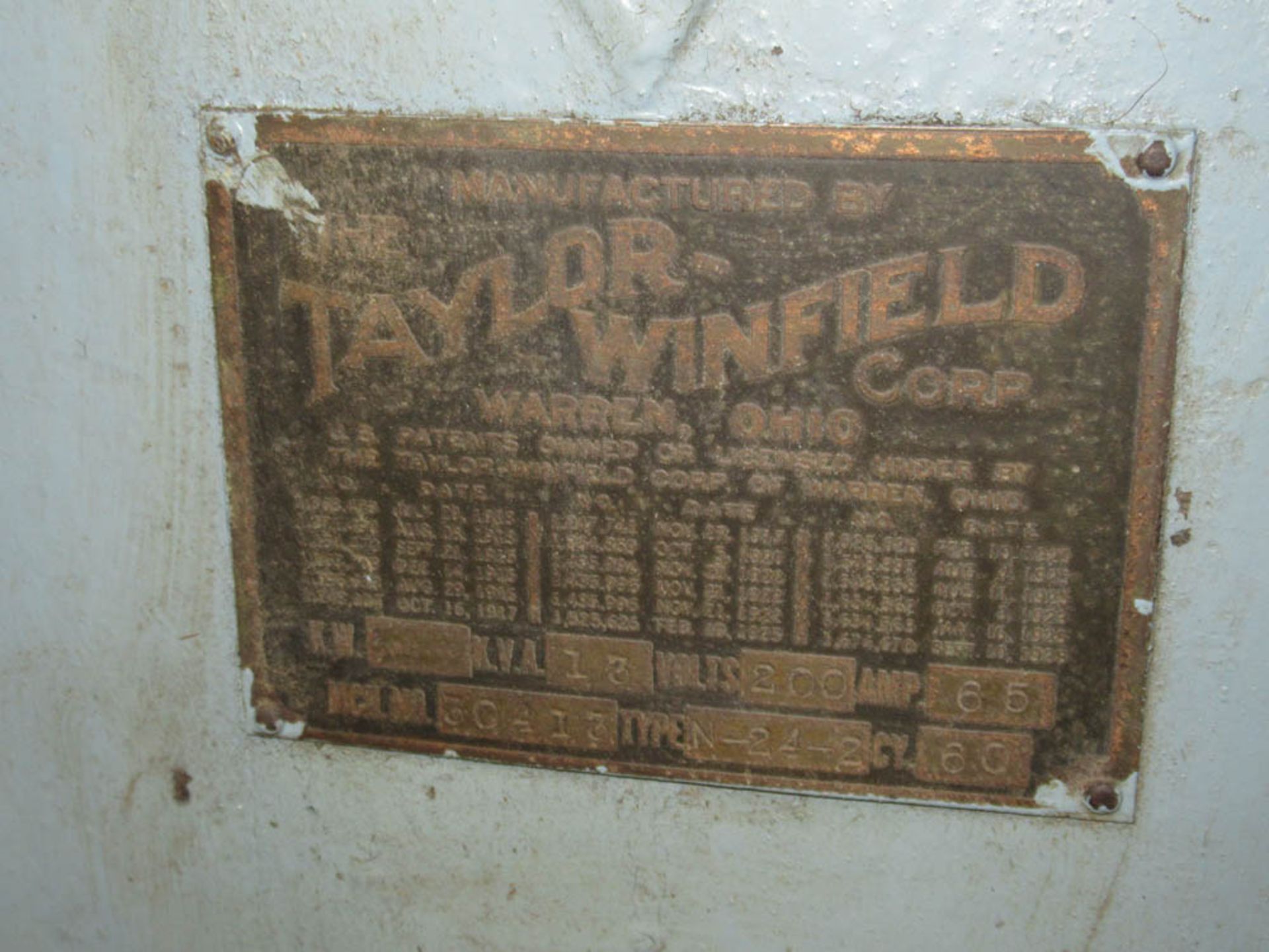 13KVA TAYLOR WINFIELD MDL. N-24-20 ROCKER ARM SPOT WELDER, 24" THROAT, S/N: 30413 - Image 2 of 2