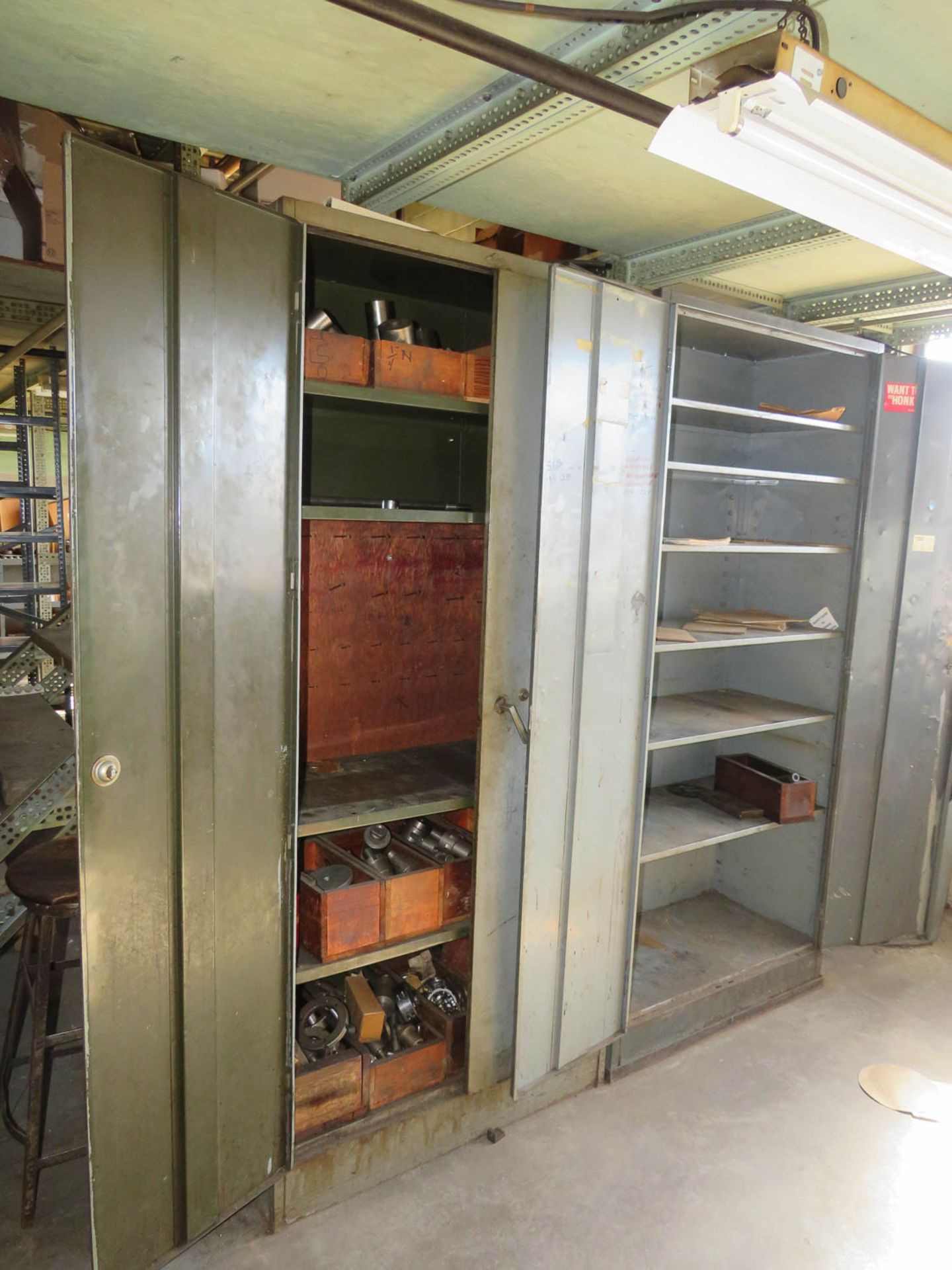 LOT OF ASSORTED 2-DOOR STEEL CABINETS, SHELVING, ASSORTED SHOP BENCHES [LOCATED AT 280 HARTFORD AVE - Image 8 of 8