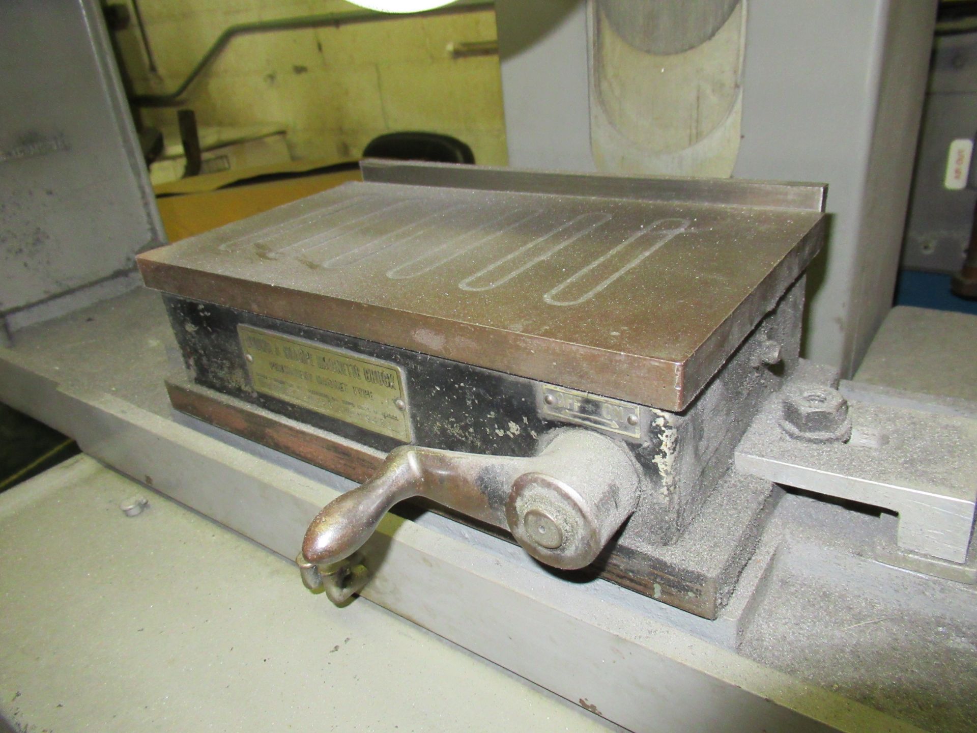 SANFORD MFG. 5" X 10" HAND FEED SURFACE GRINDER, WITH 5" X 10" BROWN & SHARPE MAGNETIC CHUCK, 1/2HP, - Image 4 of 8