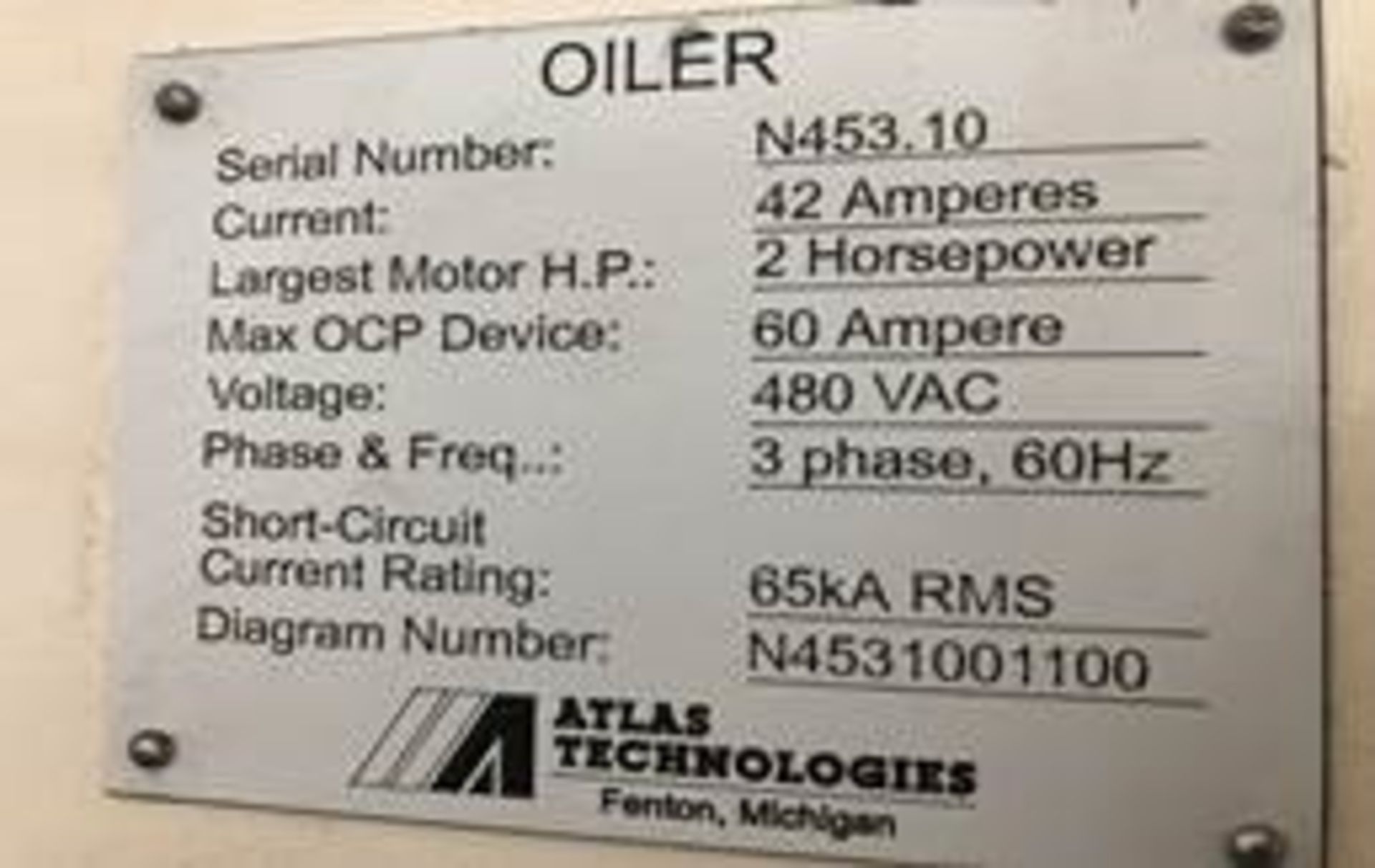 48" Atlas Technologies Inline Spray Oiler (2014) - 50-150 FPM, 18"-48" width range, 24"-72" part - Image 3 of 3