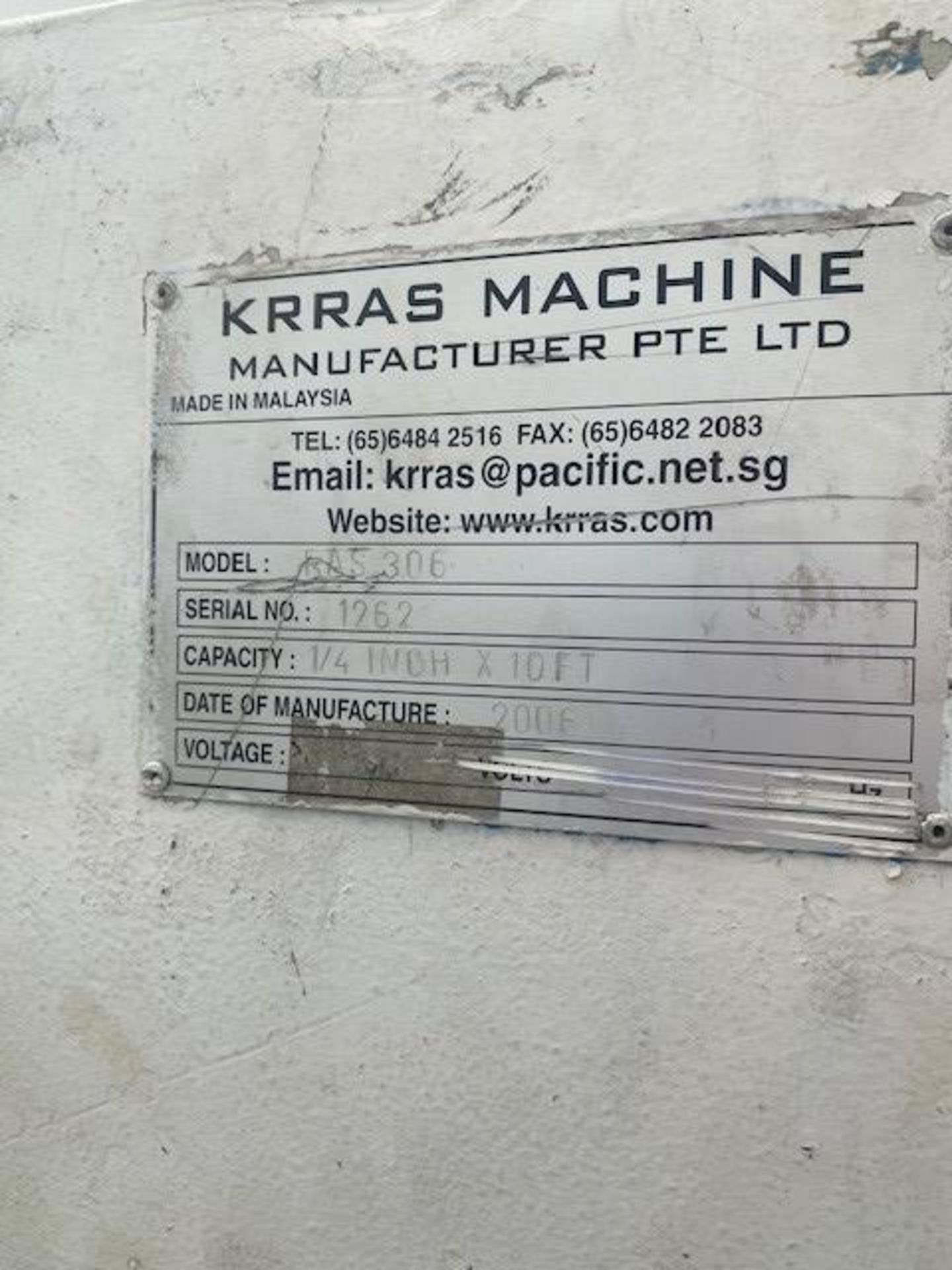 10' x 1/4" KRAAS MDL. RAS 306 POWER SHEAR - Image 4 of 4