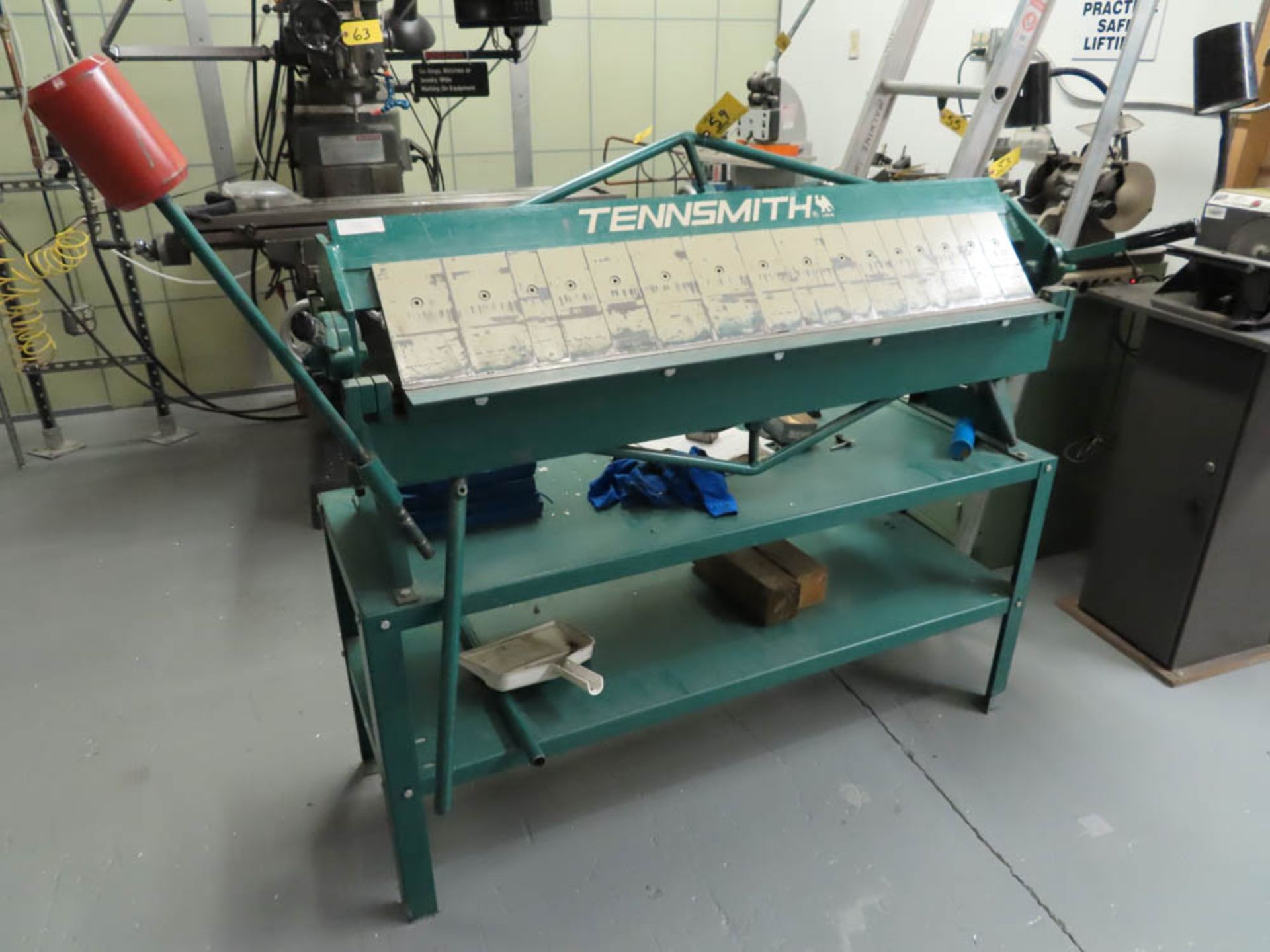 TENNSMITH MDL. HBV48 4' X 22-GAGE BENCH TYPE BOX & PAN BRAKE, WITH STAND, S/N: 19354