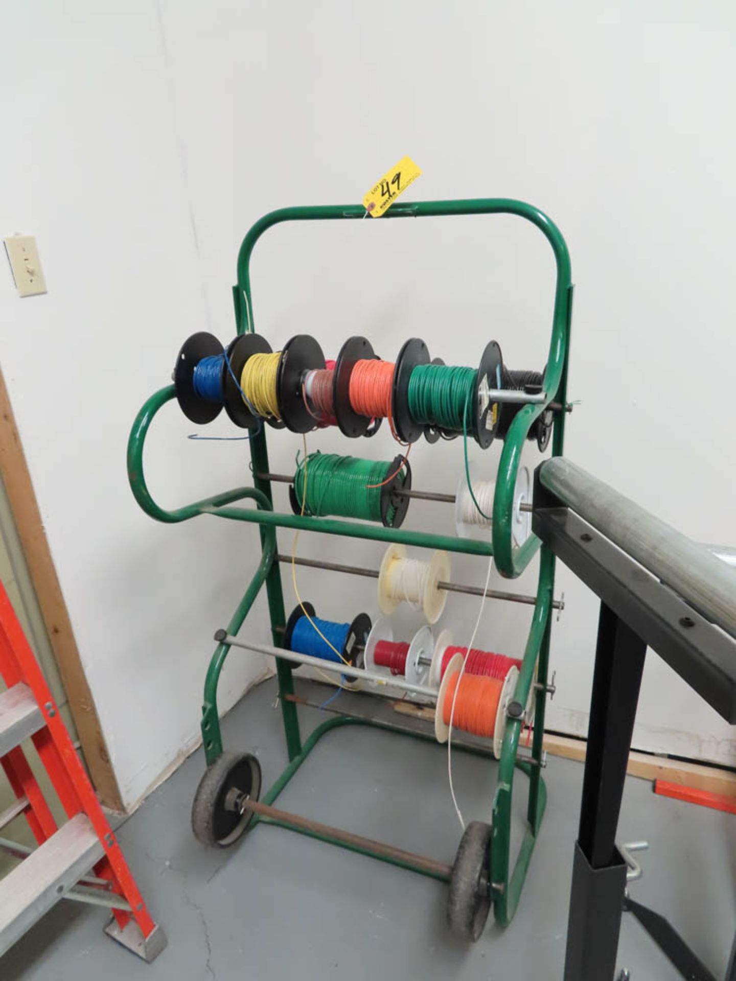 CART WITH WIRE SPOOLS