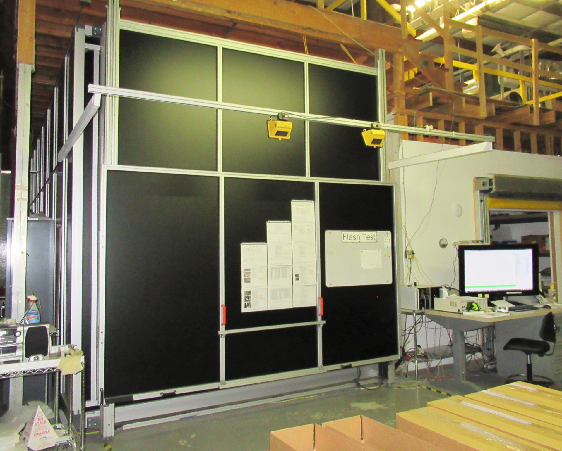 Flash Test System, 118” wide, 264” deep, 70” high opening (approximate dimensions) associated “