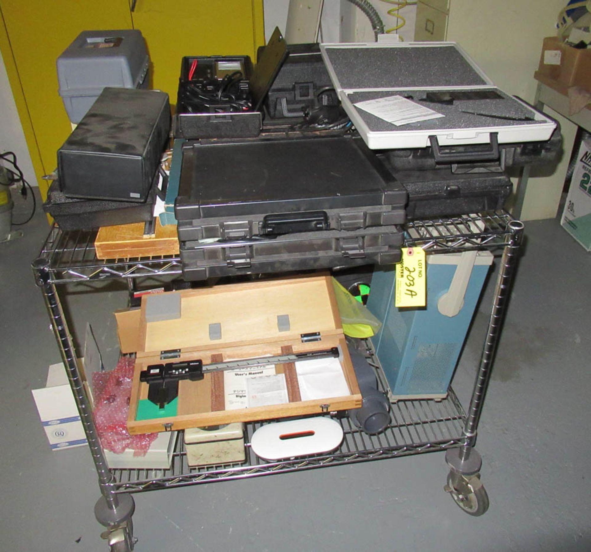 ASSORTED TEST ITEMS & INSPECTION, CART - SEE PHOTO