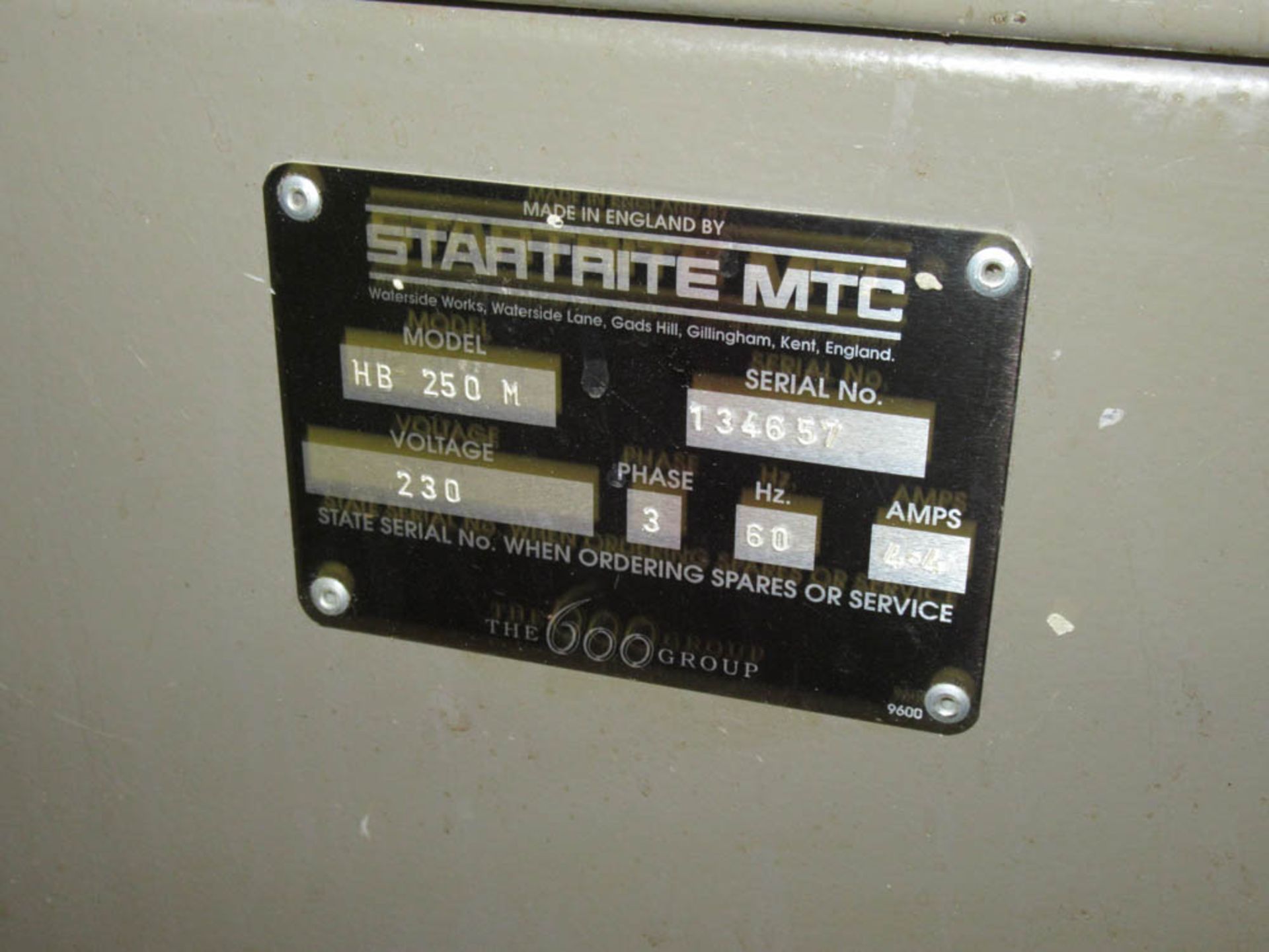CLAUSING STARTRITE MDL. HB-250M HORIZONTAL BANDSAW, 10-SPEED, 1" BLADE, 15-300 IPM, 1.5KW MOTOR, - Image 4 of 7