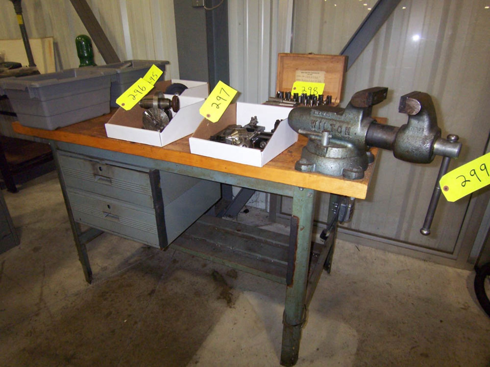 WILTON 4" SWIVEL VISE WITH WOOD WORK BENCH
