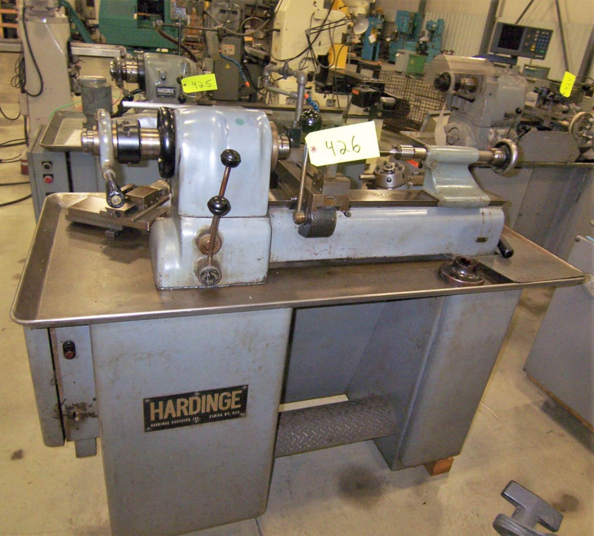 HARDINGE DV-59 SECOND OPERATION LATHE, SPINDLE CAPACITY / 5C ROUND: 1-1/16", BED LENGTH: 36",