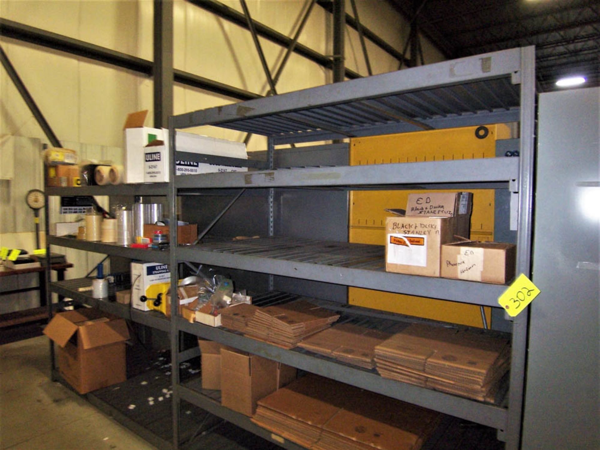 [2] SECTIONS OF HEAVY DUTY STEEL SHELVING (NO CONTENTS)