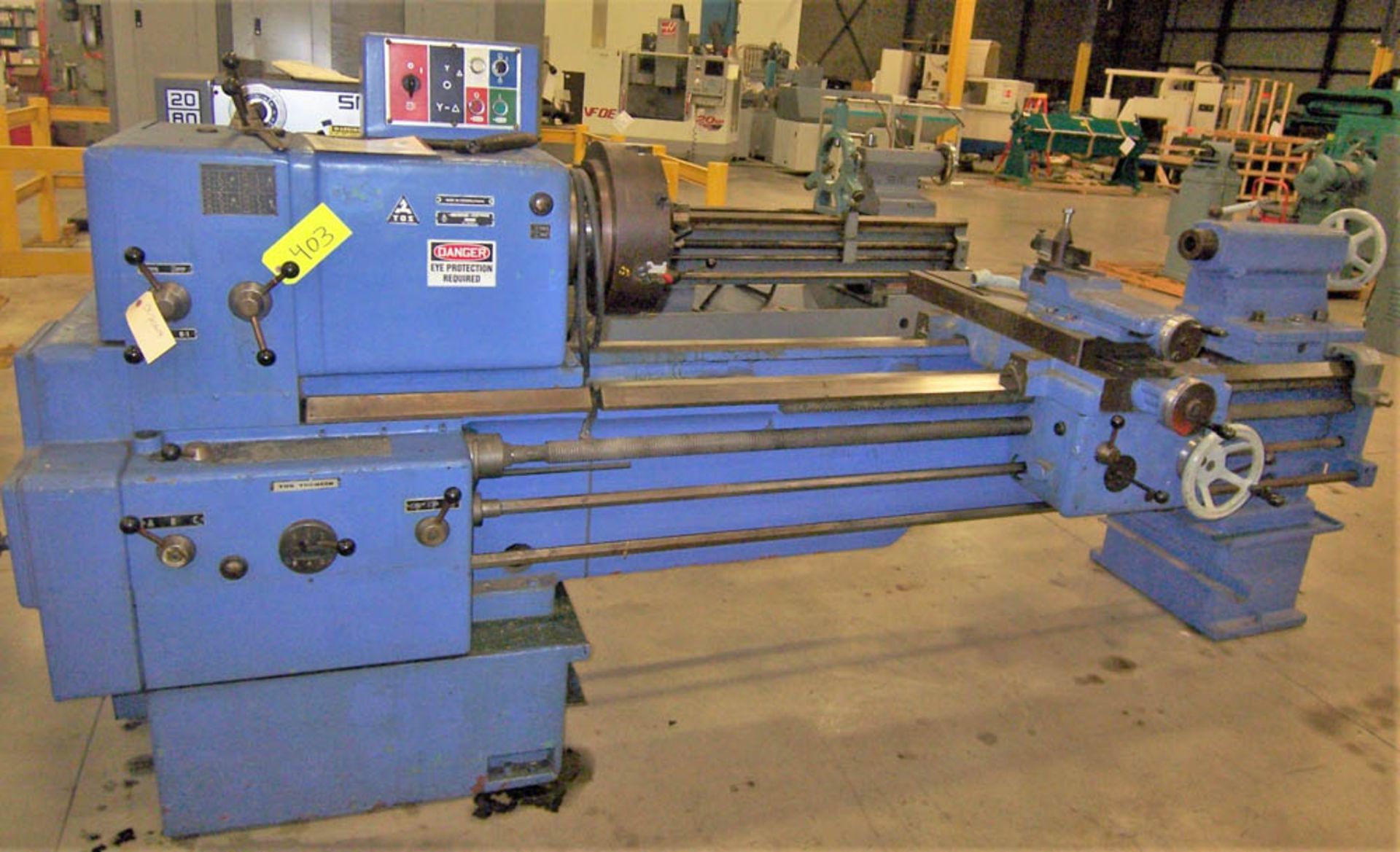 TOS TRENCIN MODEL SN63B/1500 ENGINE LATHE, SWING OVER BED CAPACITY: 25”, SWING OVER CROSS SLIDE: